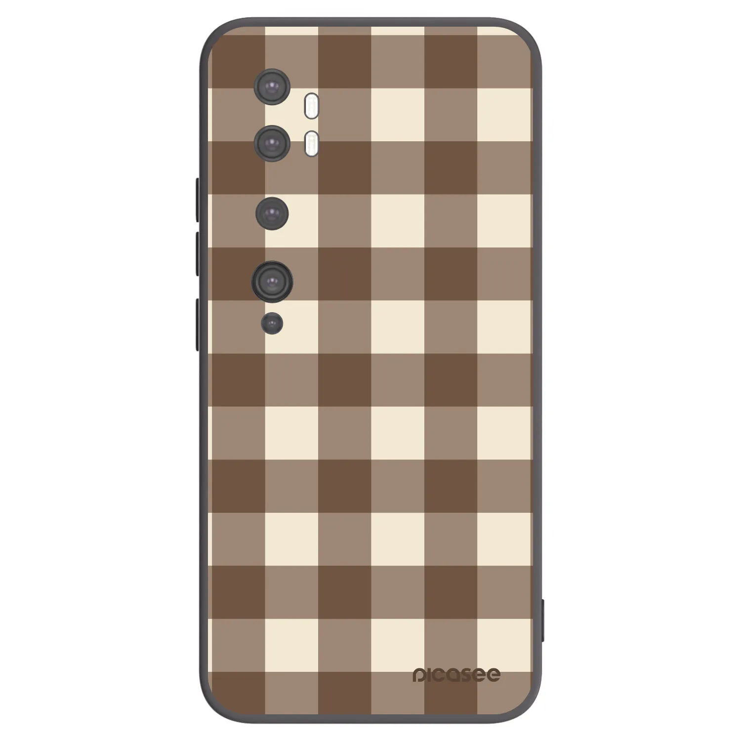 Picasee silikónový čierny obal pre Xiaomi Mi Note 10 (Pro) - Brown grid