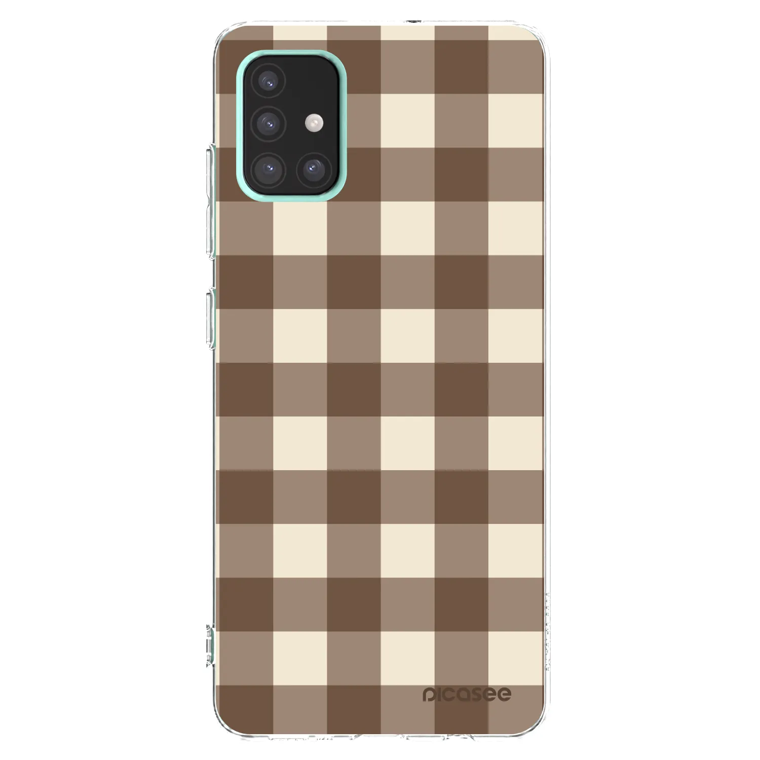 Picasee silikónový prehľadný obal pre Samsung Galaxy A51 A515F - Brown grid