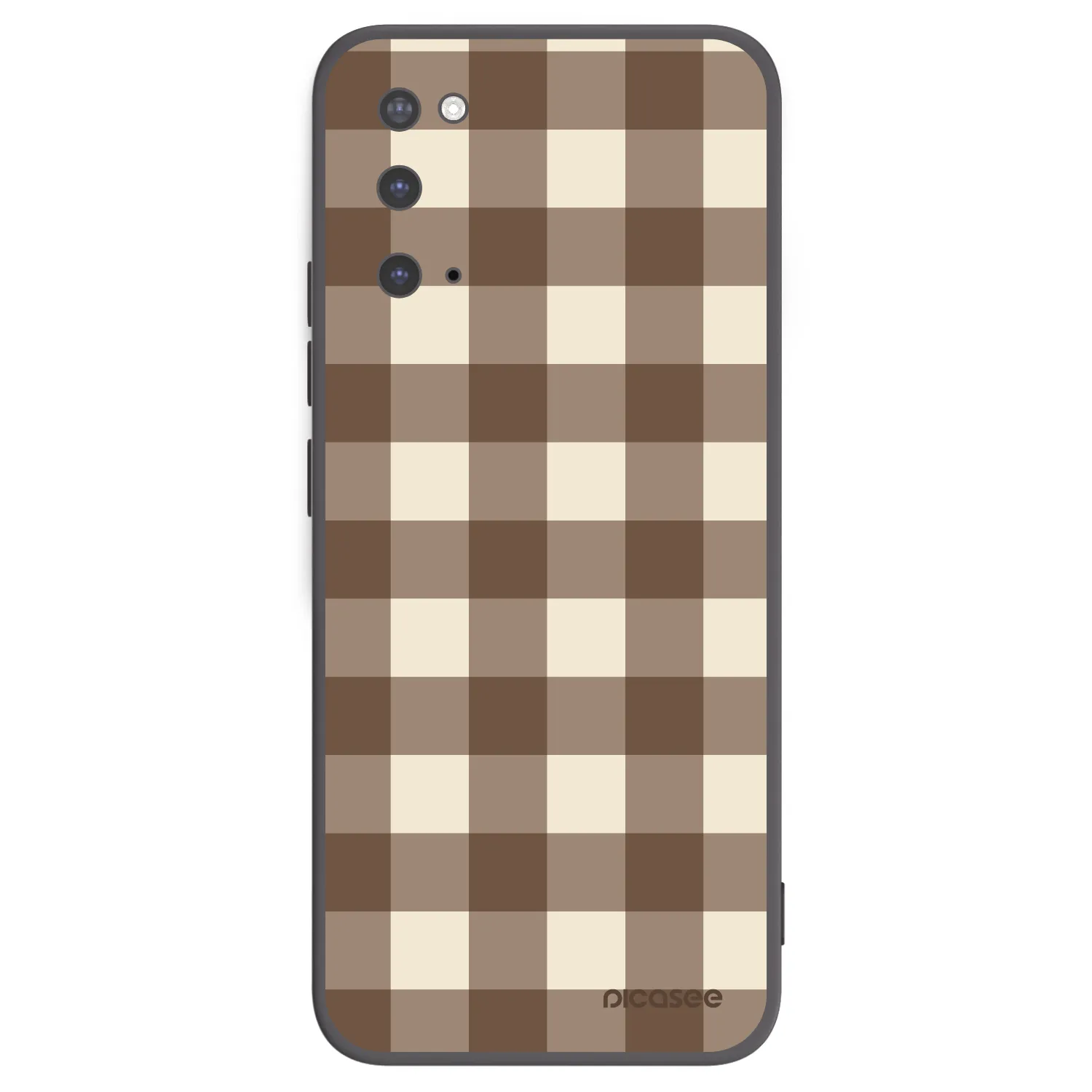 Picasee silikónový čierny obal pre Samsung Galaxy S20 G980F - Brown grid