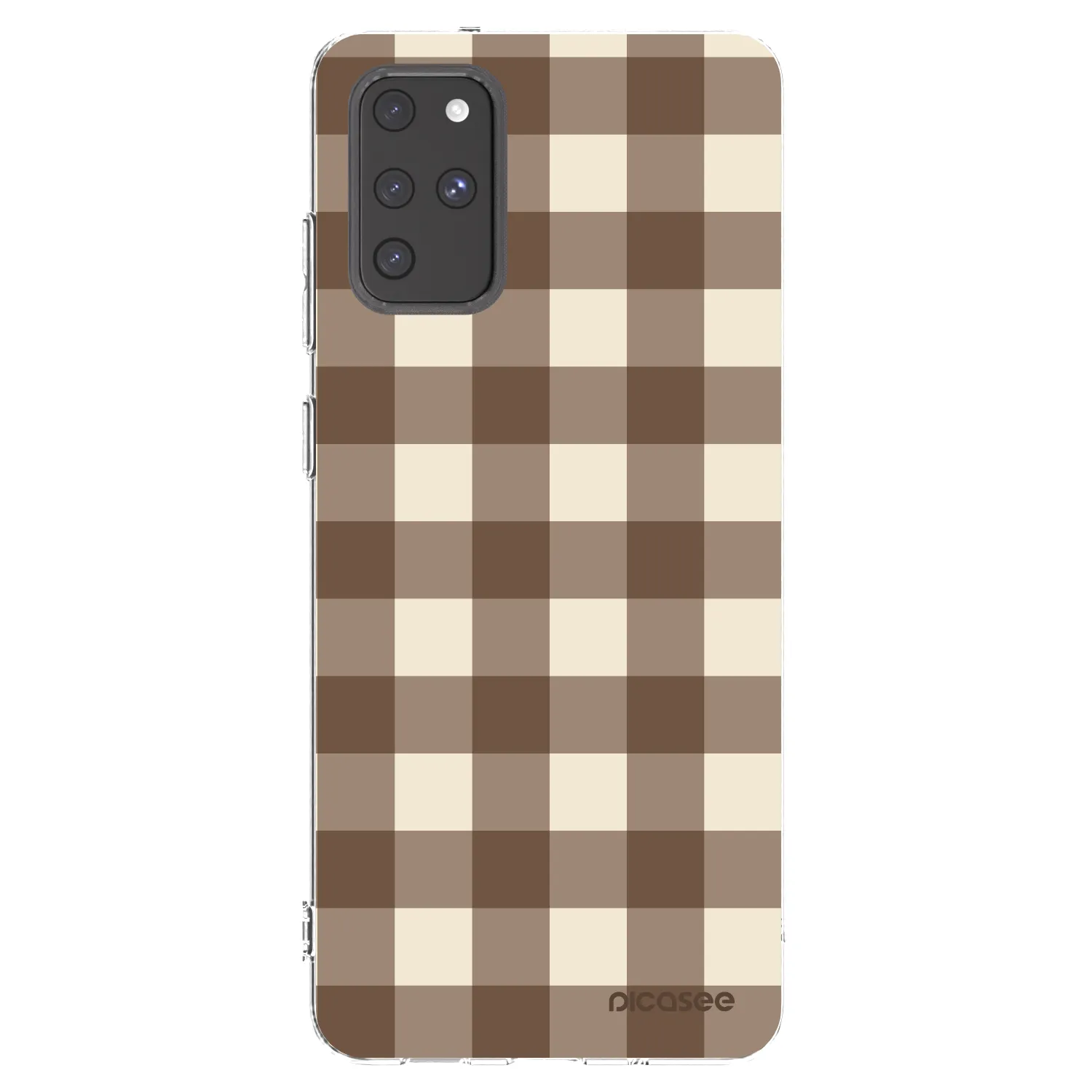 Picasee silikónový prehľadný obal pre Samsung Galaxy S20+ G985F - Brown grid