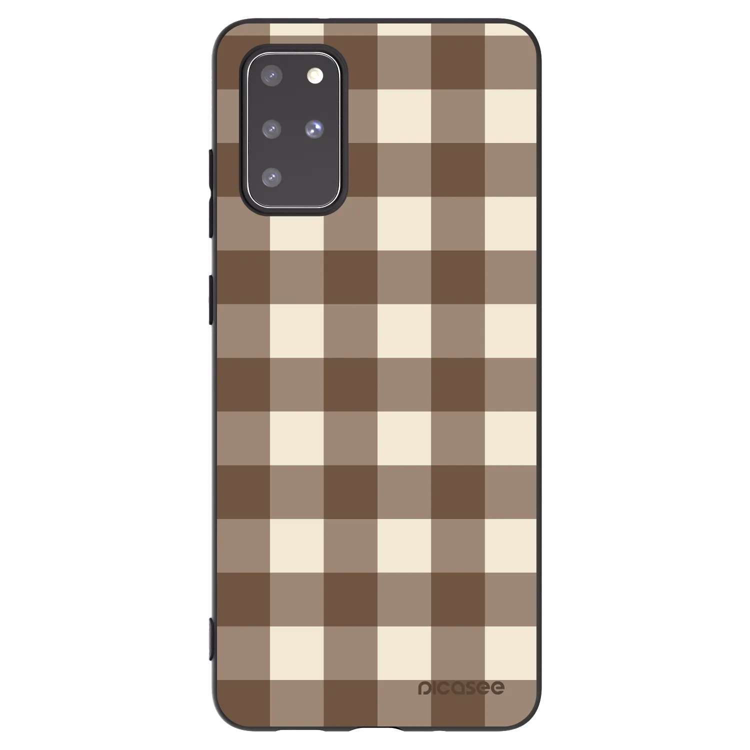 Picasee silikónový čierny obal pre Samsung Galaxy S20+ G985F - Brown grid