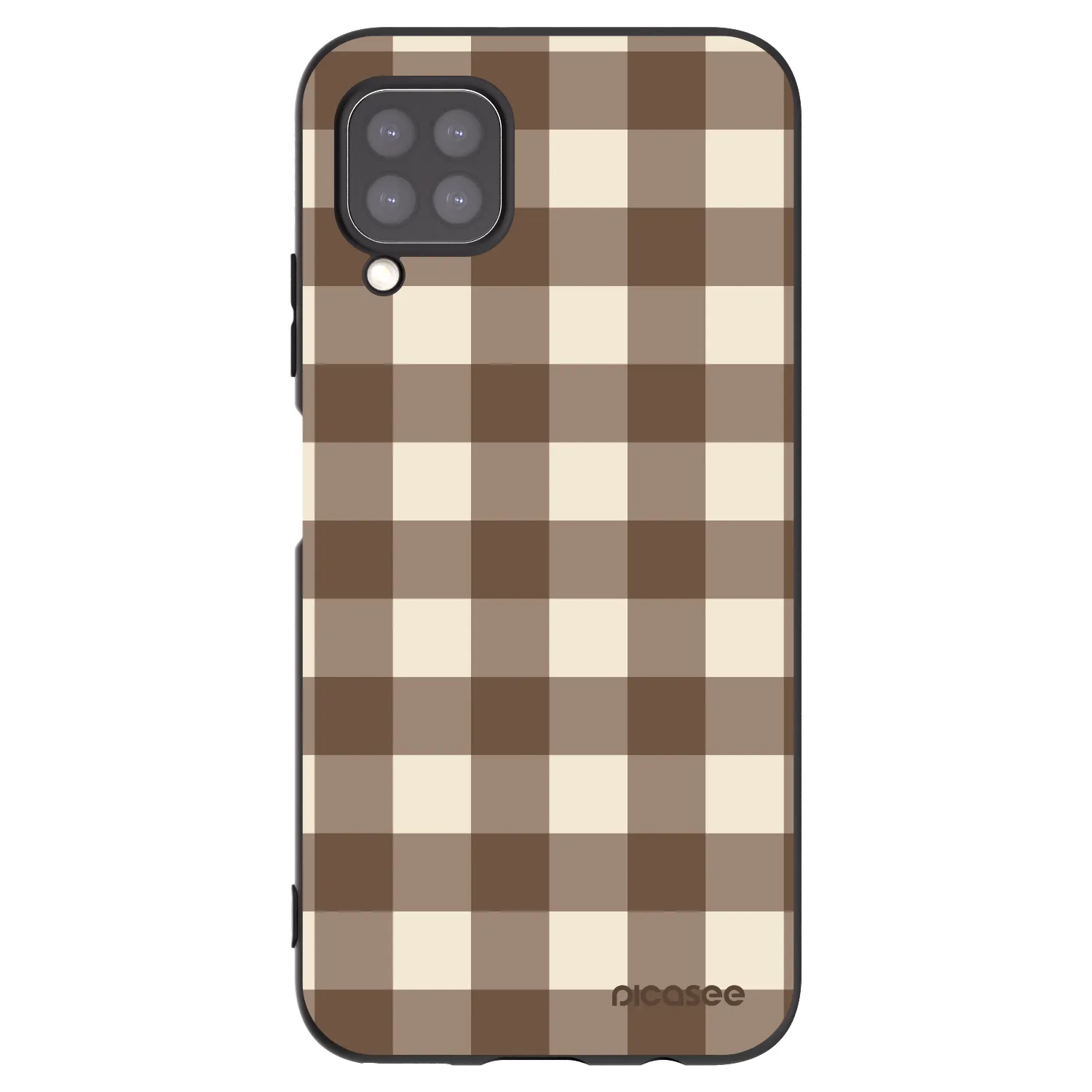 Picasee silikónový čierny obal pre Huawei P40 Lite - Brown grid