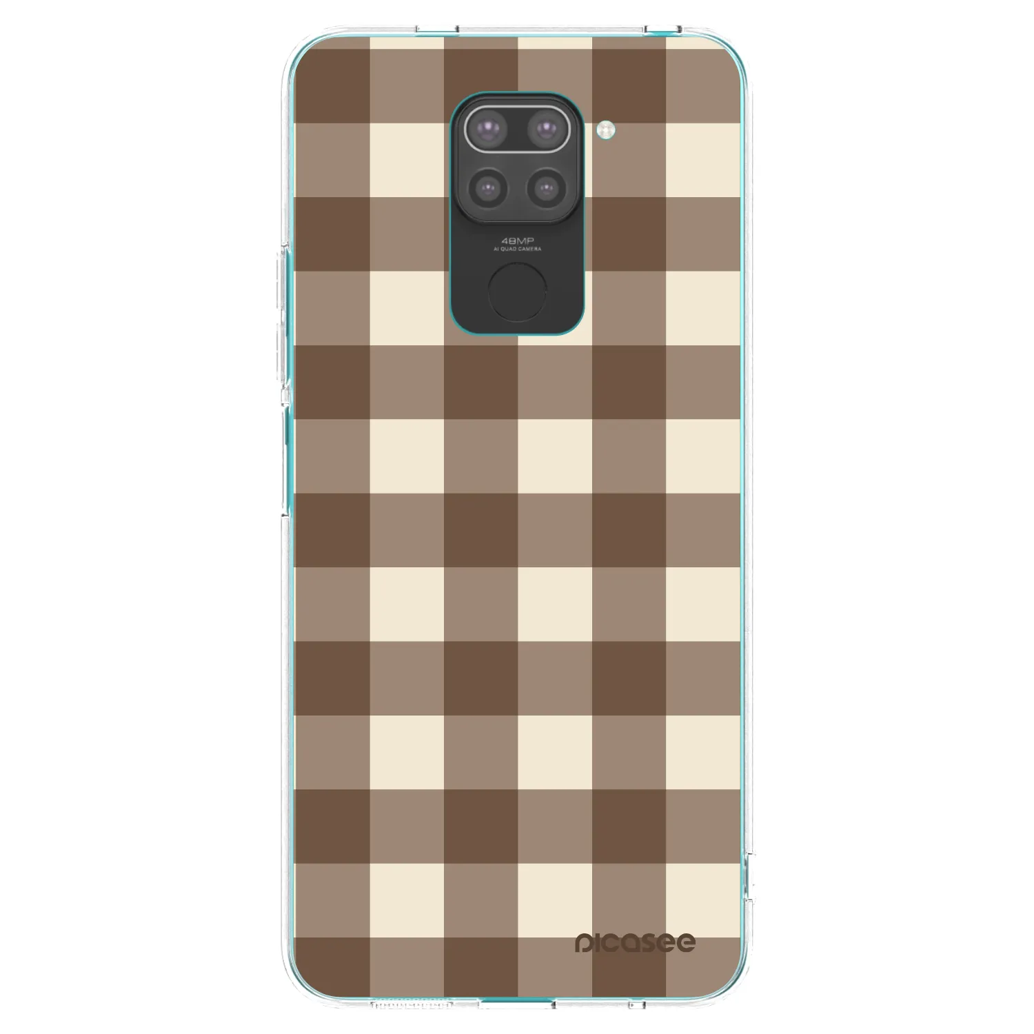 Picasee silikónový čierny obal pre Xiaomi Redmi Note 9 - Brown grid