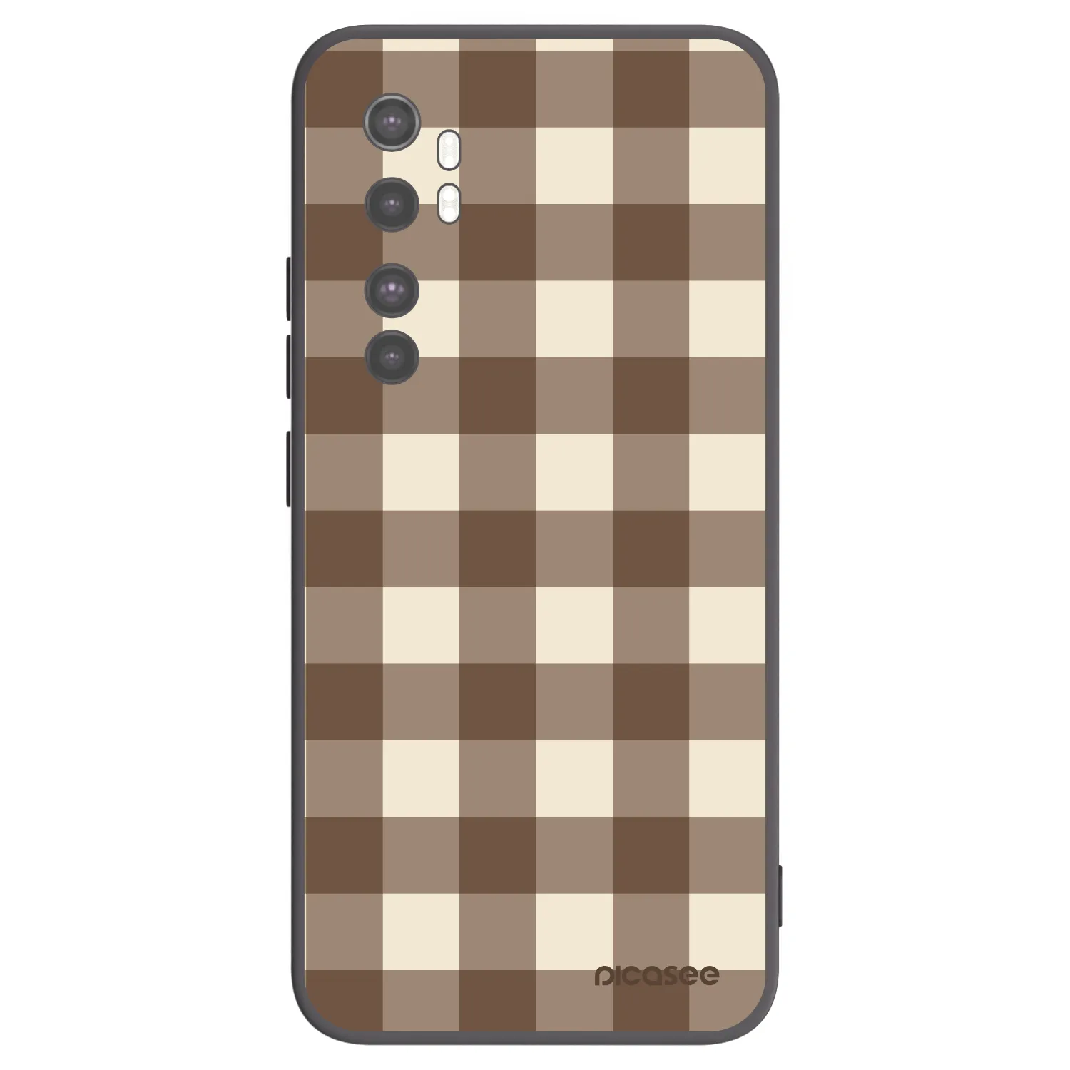 Picasee silikónový čierny obal pre Xiaomi Mi Note 10 Lite - Brown grid