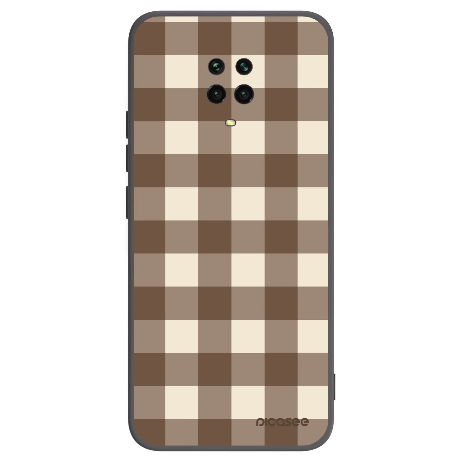 Picasee silikónový čierny obal pre Xiaomi Redmi Note 9S - Brown grid