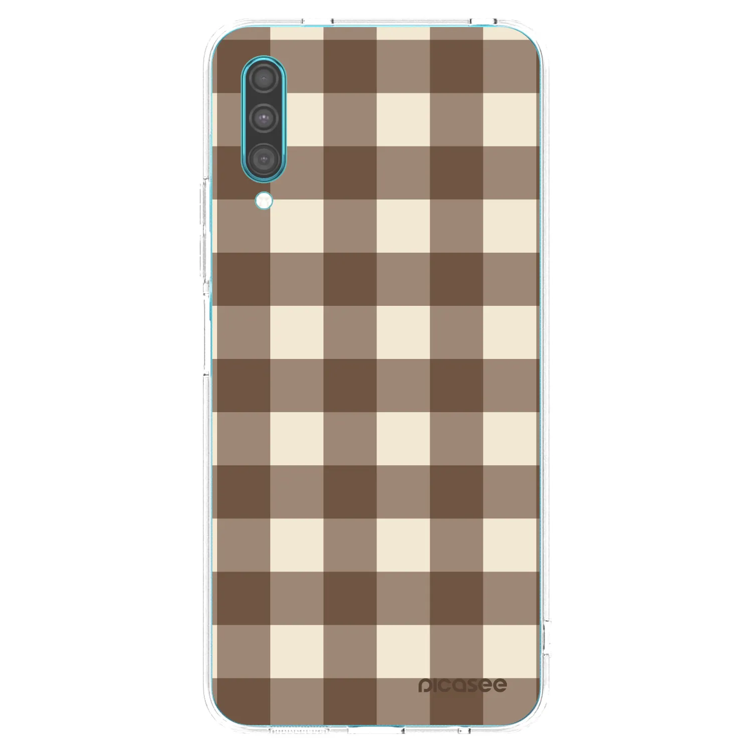 Picasee silikónový prehľadný obal pre Samsung Galaxy A30s A307F - Brown grid