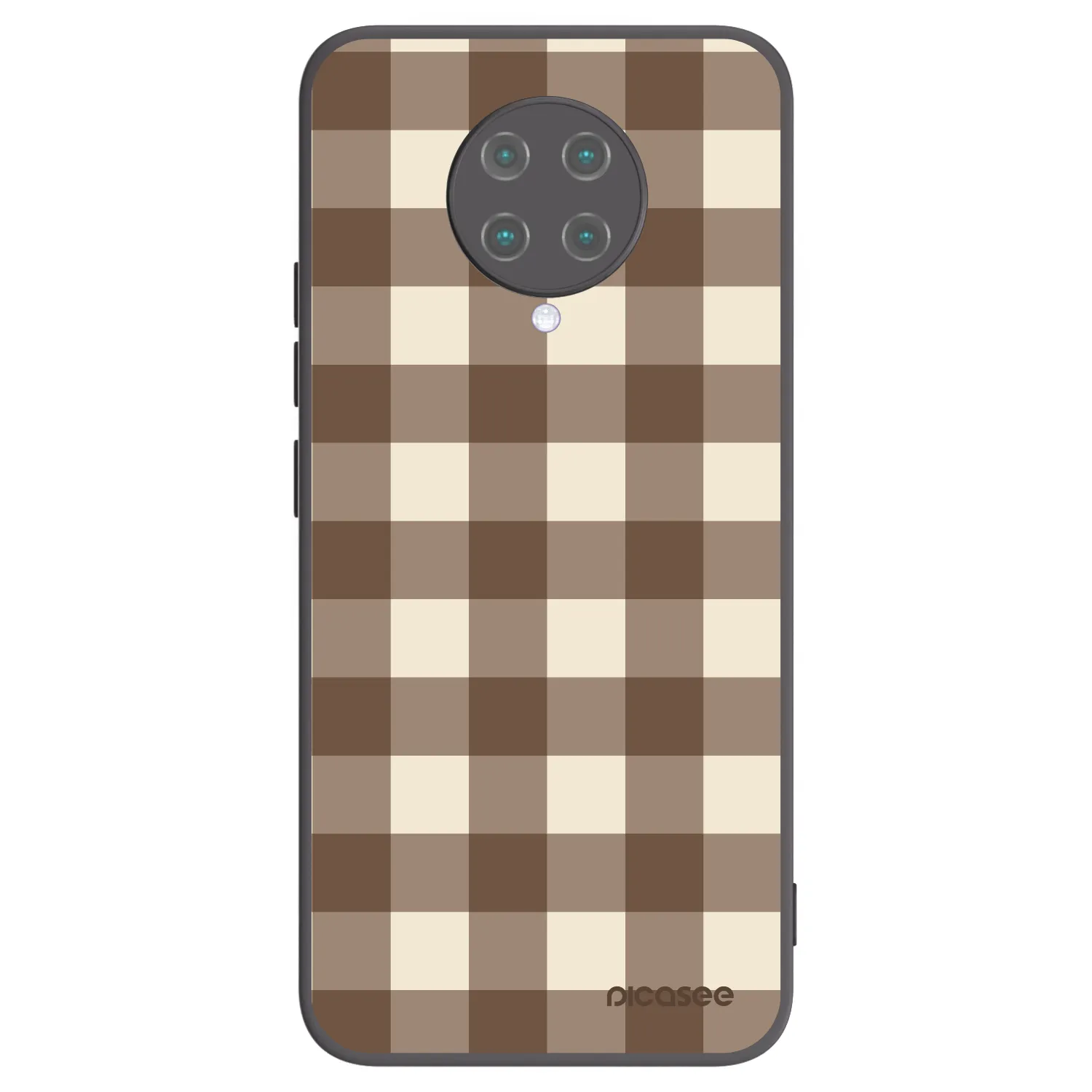Picasee silikónový čierny obal pre Xiaomi Poco F2 Pro - Brown grid