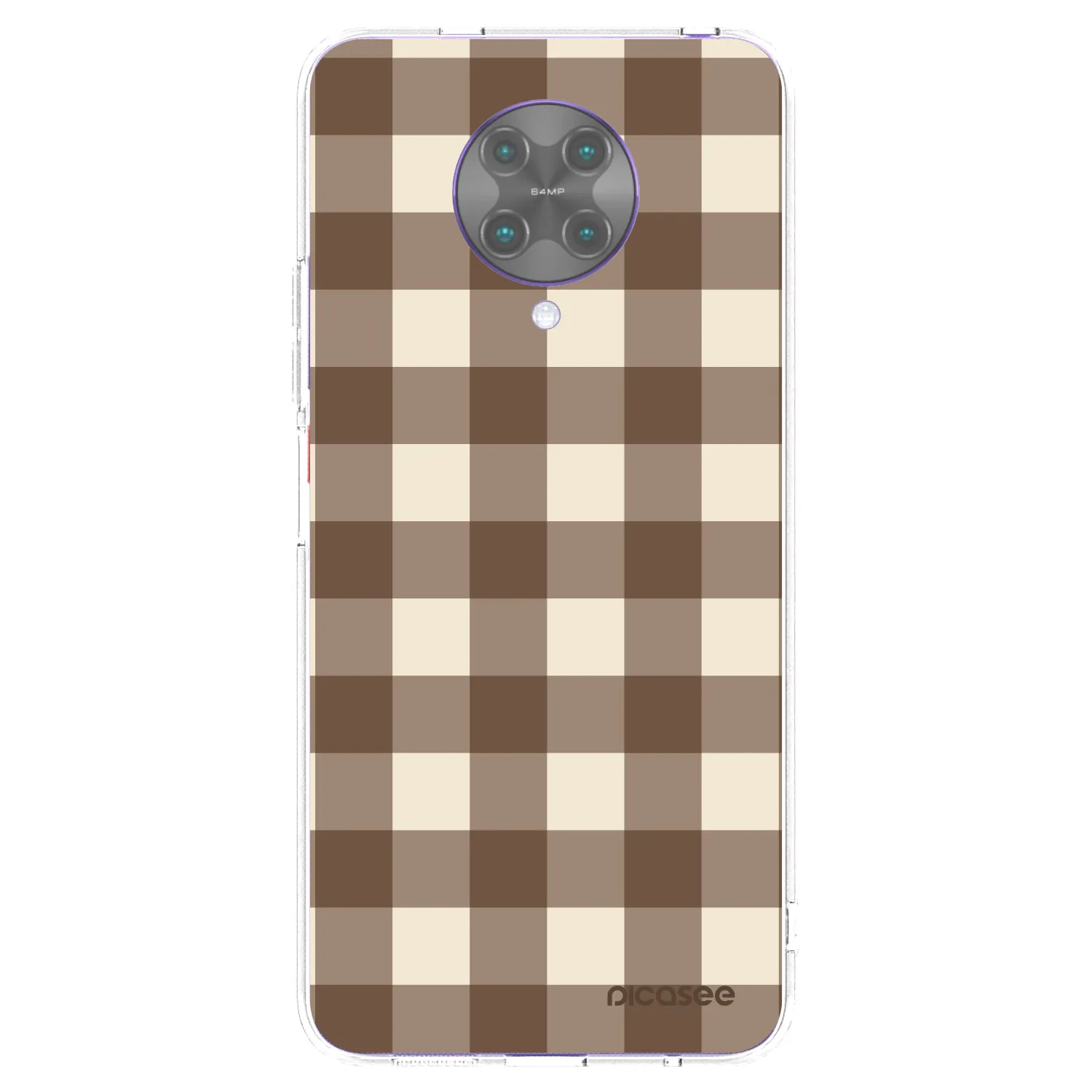 Picasee silikónový prehľadný obal pre Xiaomi Poco F2 Pro - Brown grid