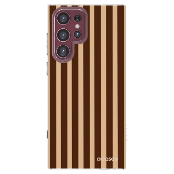 Picasee silikónový prehľadný obal pre Samsung Galaxy S22 Ultra 5G - Brown lines