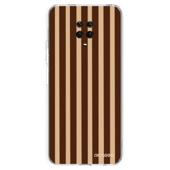 Picasee silikónový prehľadný obal pre Xiaomi Redmi Note 9 Pro - Brown lines