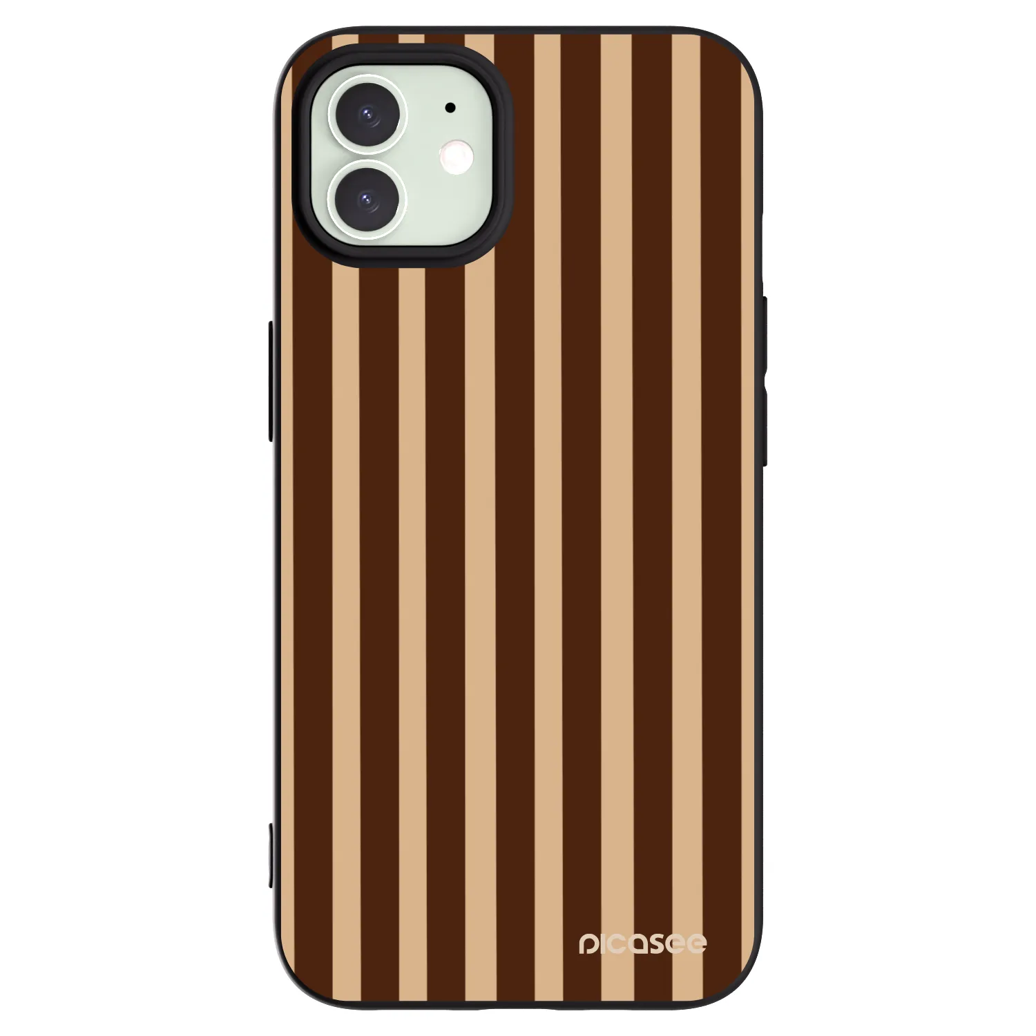 Picasee silikónový čierny obal pre Apple iPhone 12 - Brown lines