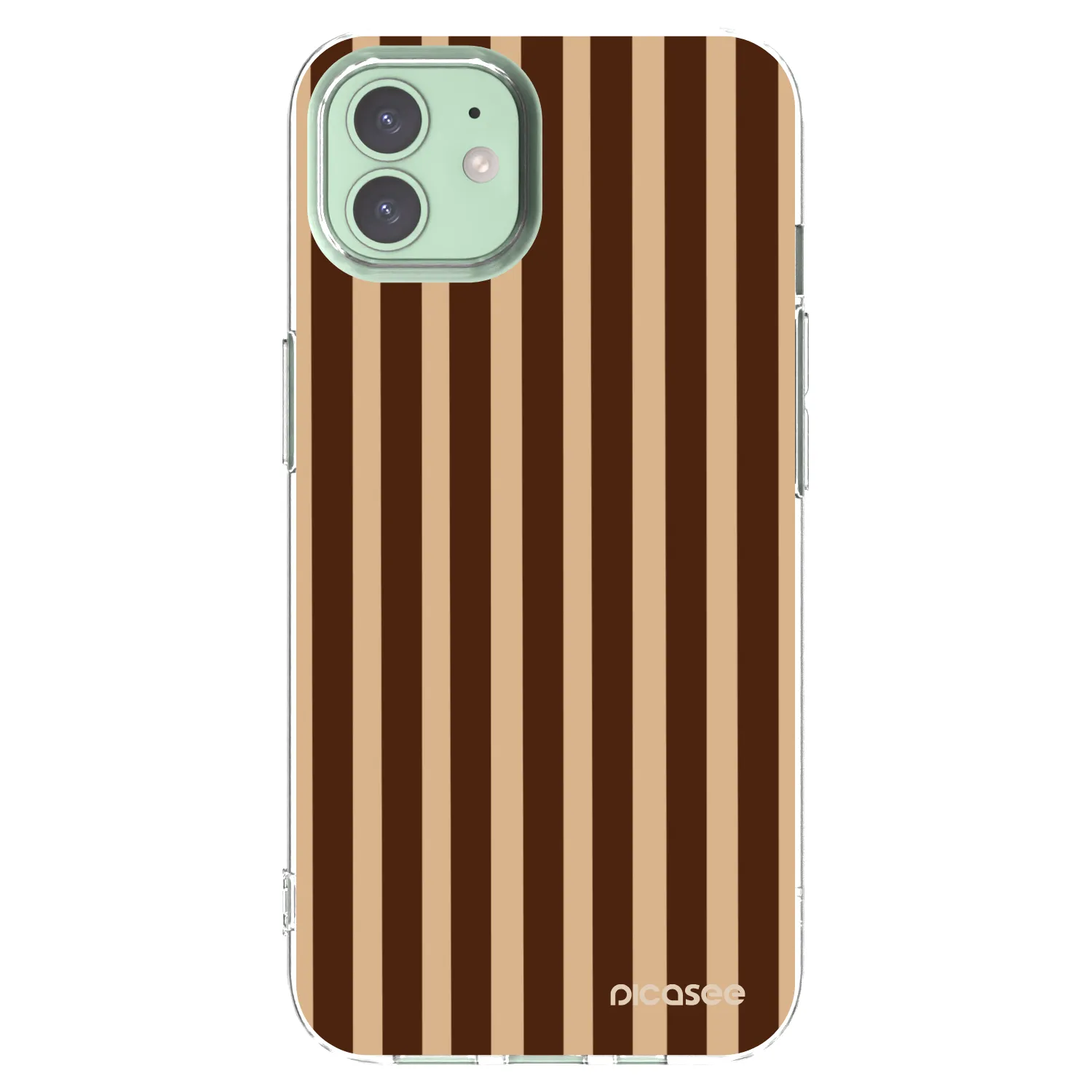 Picasee silikónový prehľadný obal pre Apple iPhone 12 - Brown lines