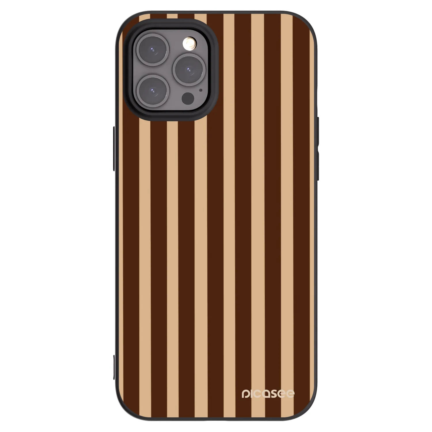 Picasee silikónový čierny obal pre Apple iPhone 12 Pro Max - Brown lines