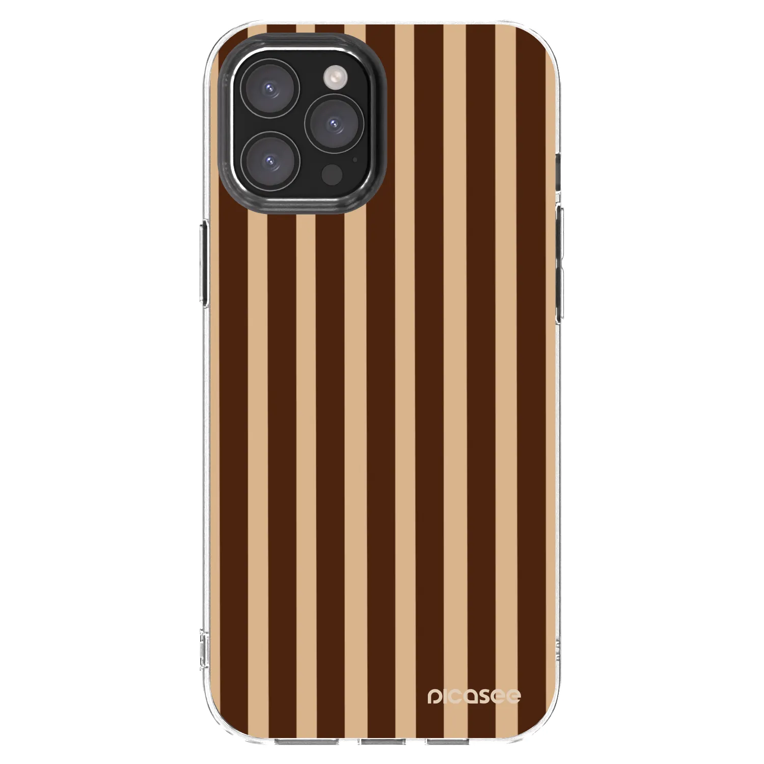 Picasee silikónový prehľadný obal pre Apple iPhone 12 Pro Max - Brown lines