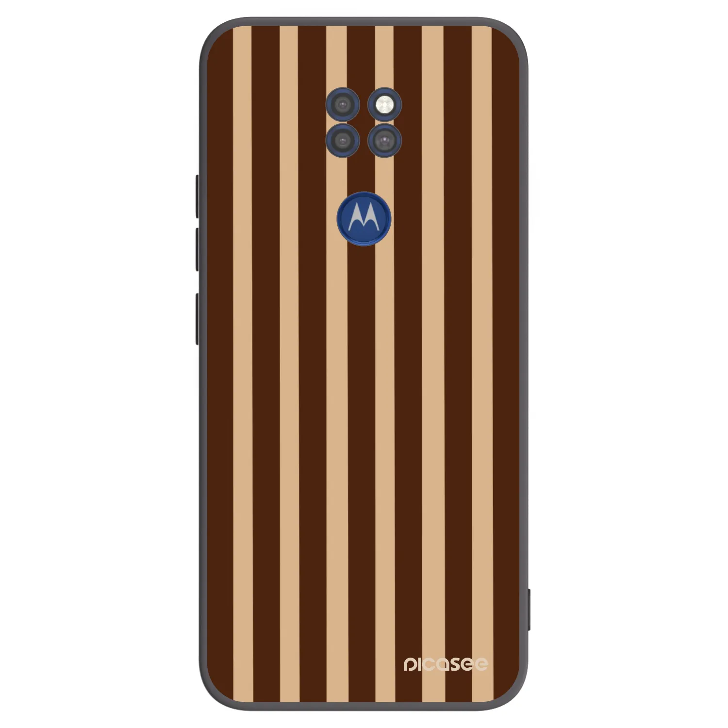 Picasee silikónový čierny obal pre Motorola Moto G9 Play - Brown lines