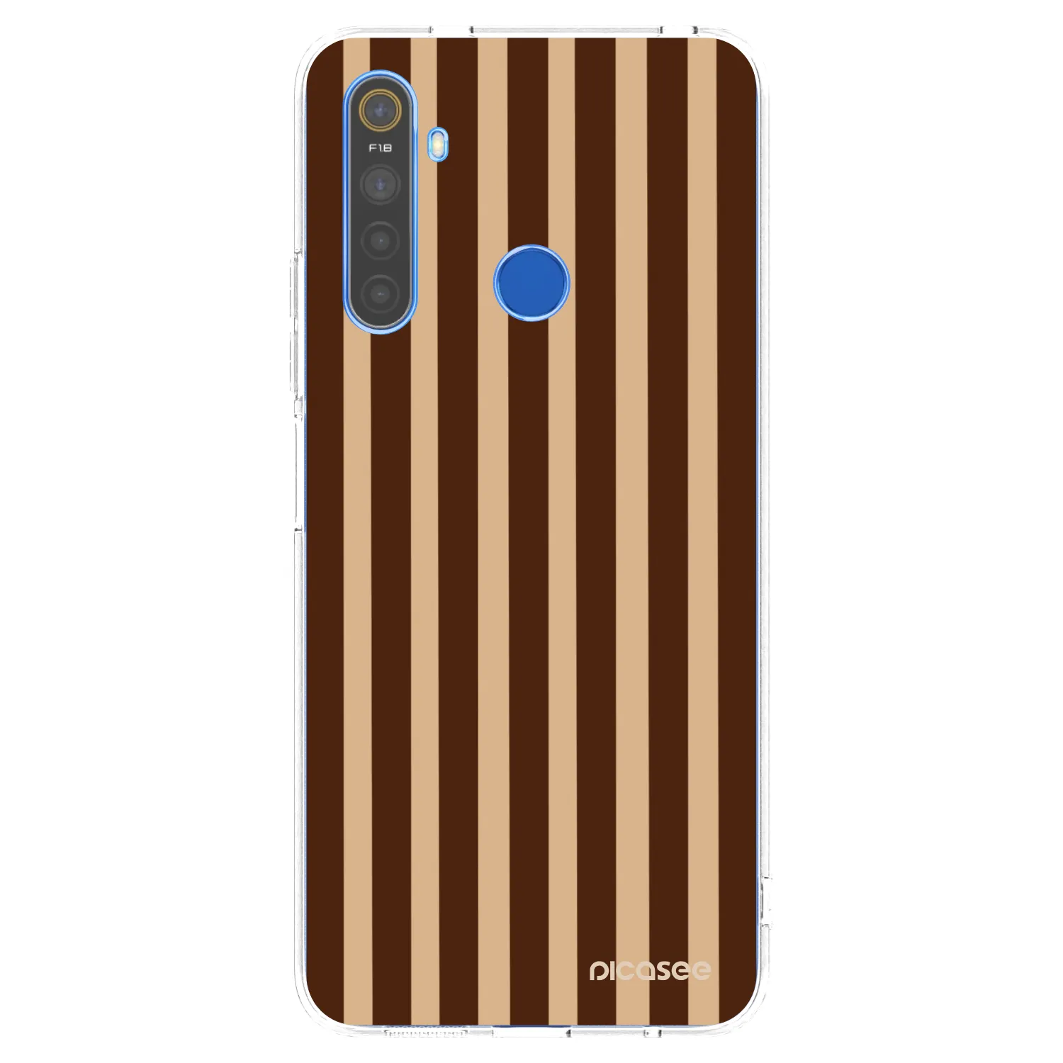 Picasee silikónový prehľadný obal pre Realme 5 - Brown lines