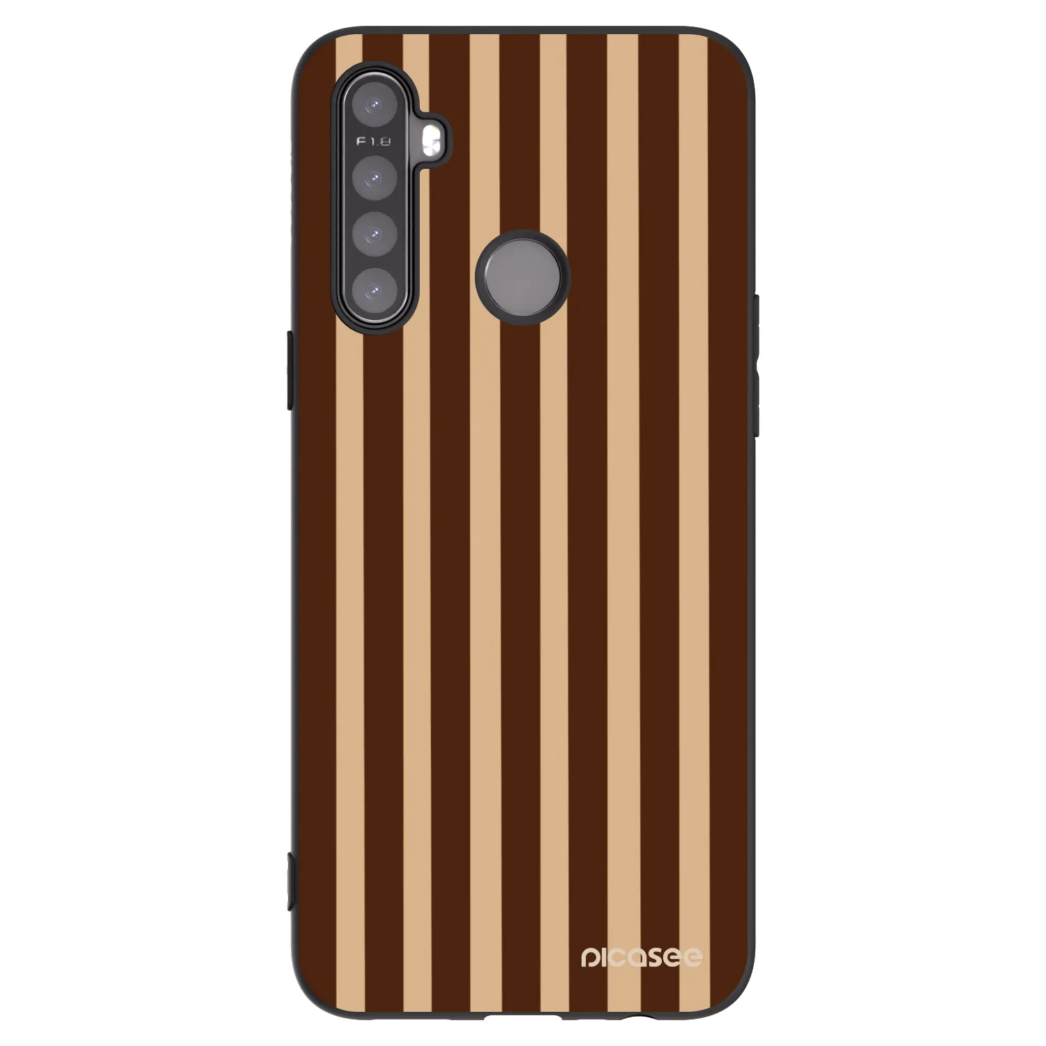 Picasee silikónový čierny obal pre Realme 5 - Brown lines