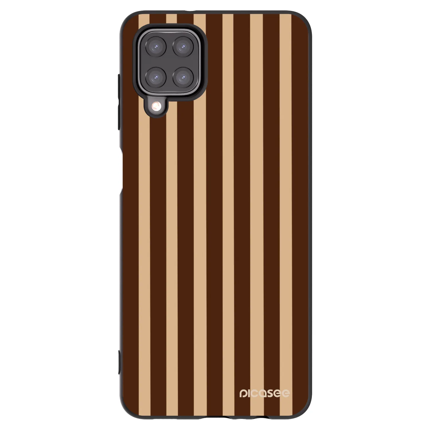 Picasee silikónový čierny obal pre Samsung Galaxy A12 A125F - Brown lines