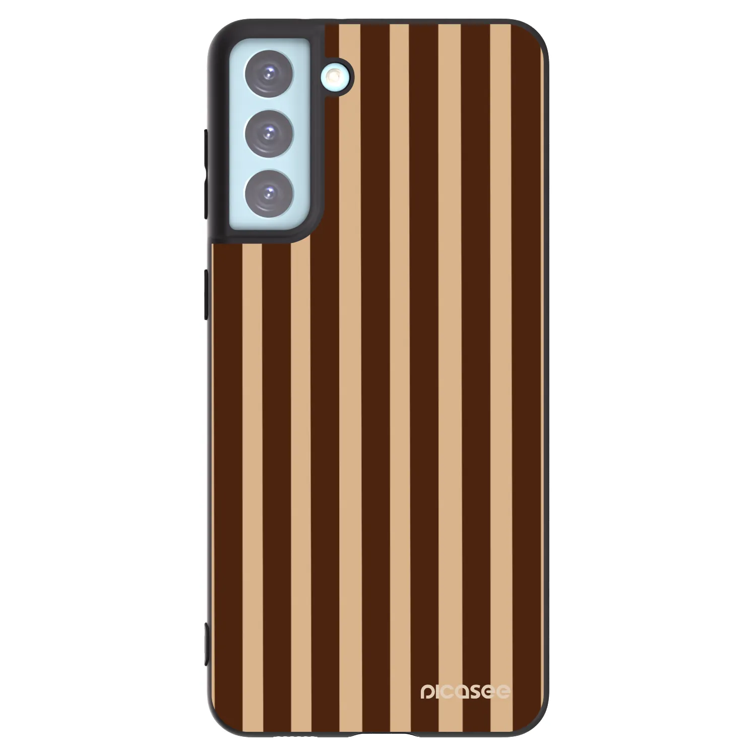 Picasee silikónový čierny obal pre Samsung Galaxy S21+ 5G G996F - Brown lines