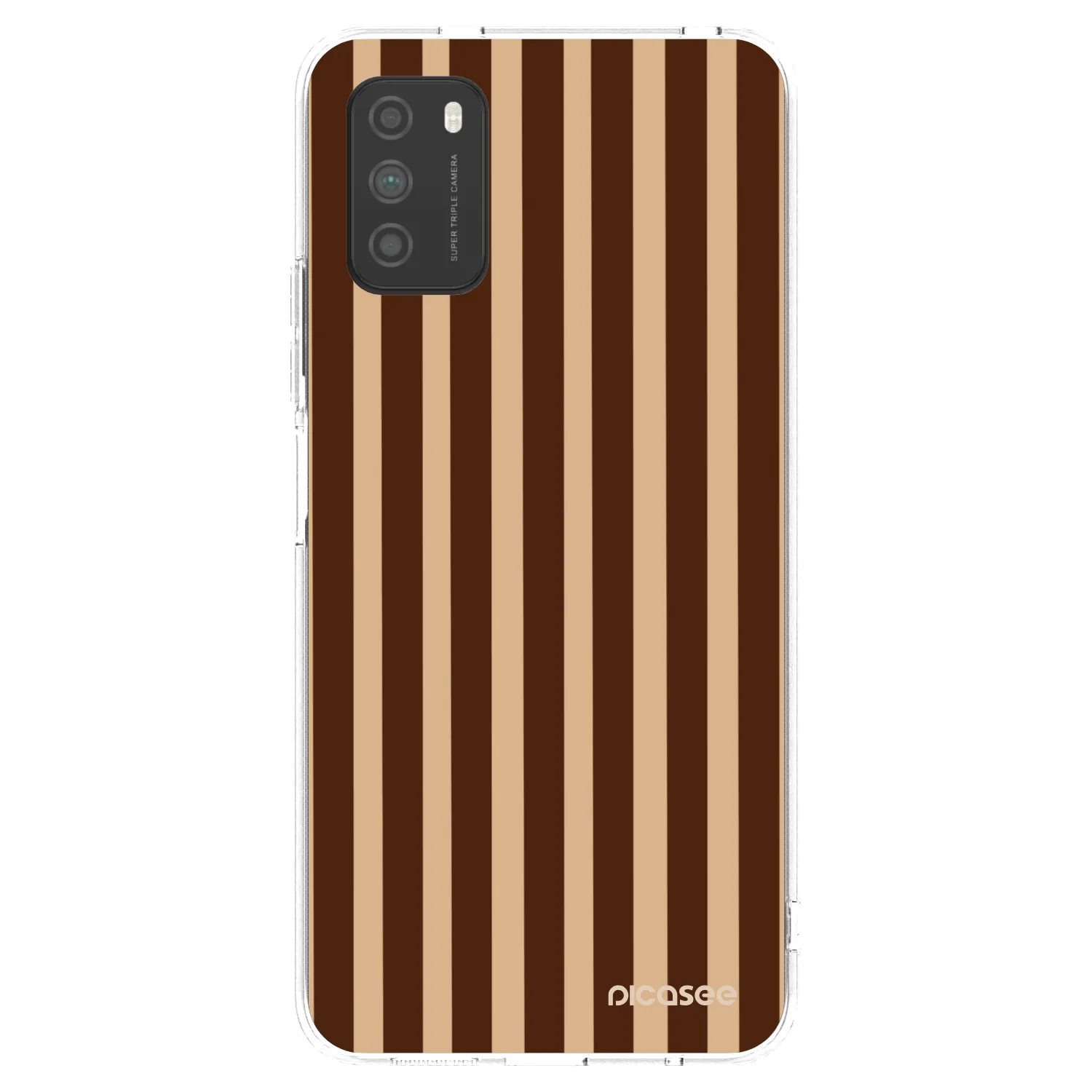 Picasee silikónový prehľadný obal pre Xiaomi Poco M3 - Brown lines