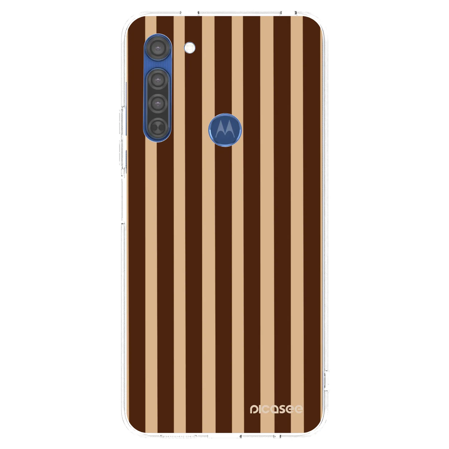 Picasee silikónový prehľadný obal pre Motorola Moto G8 - Brown lines