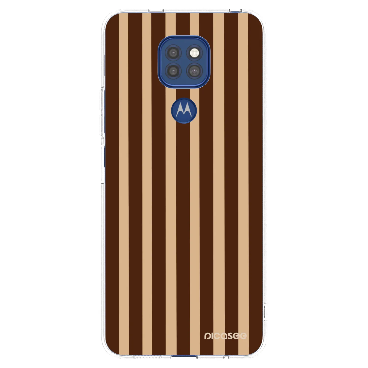 Picasee silikónový prehľadný obal pre Motorola Moto G9 Play - Brown lines
