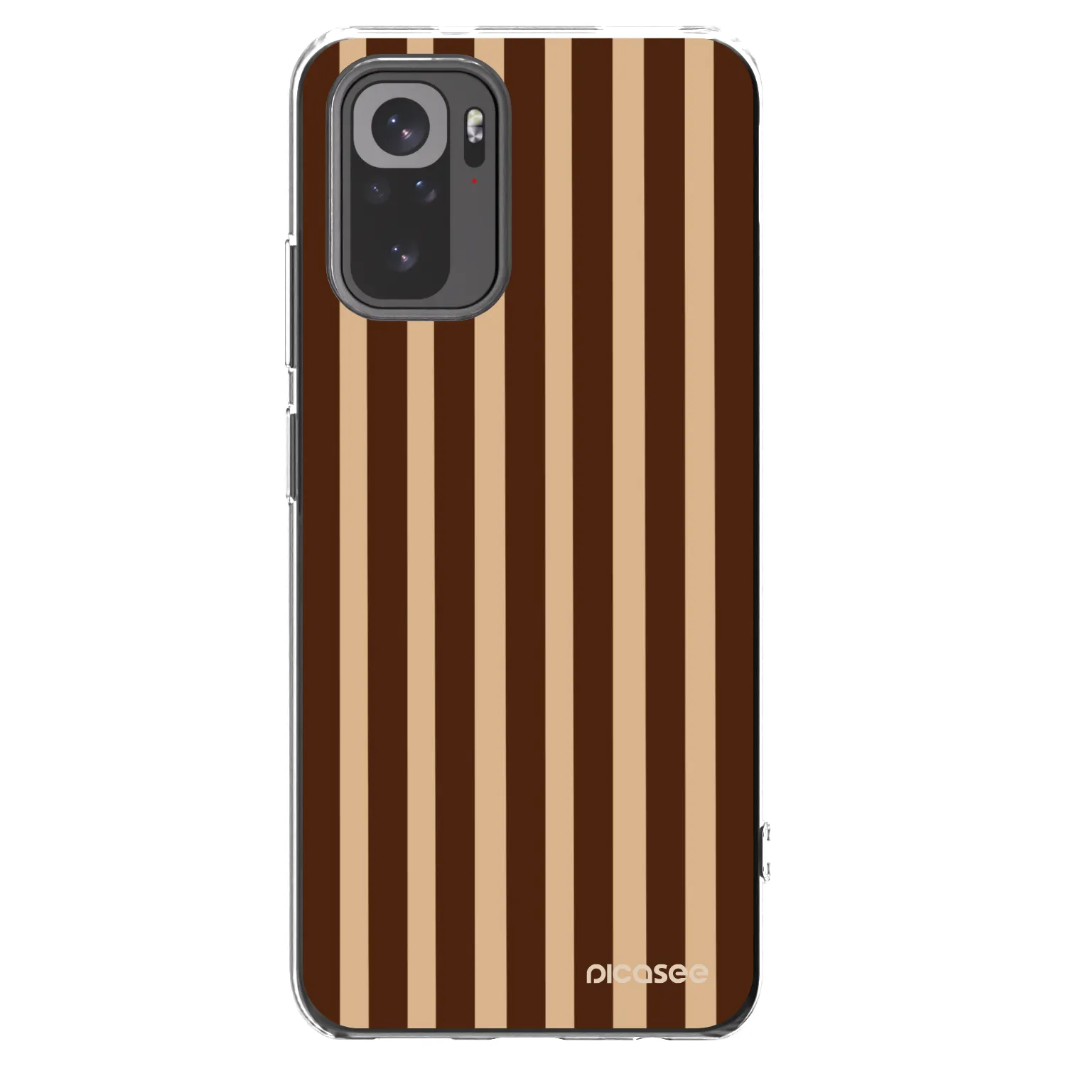 Picasee silikónový prehľadný obal pre Xiaomi Redmi Note 10 - Brown lines