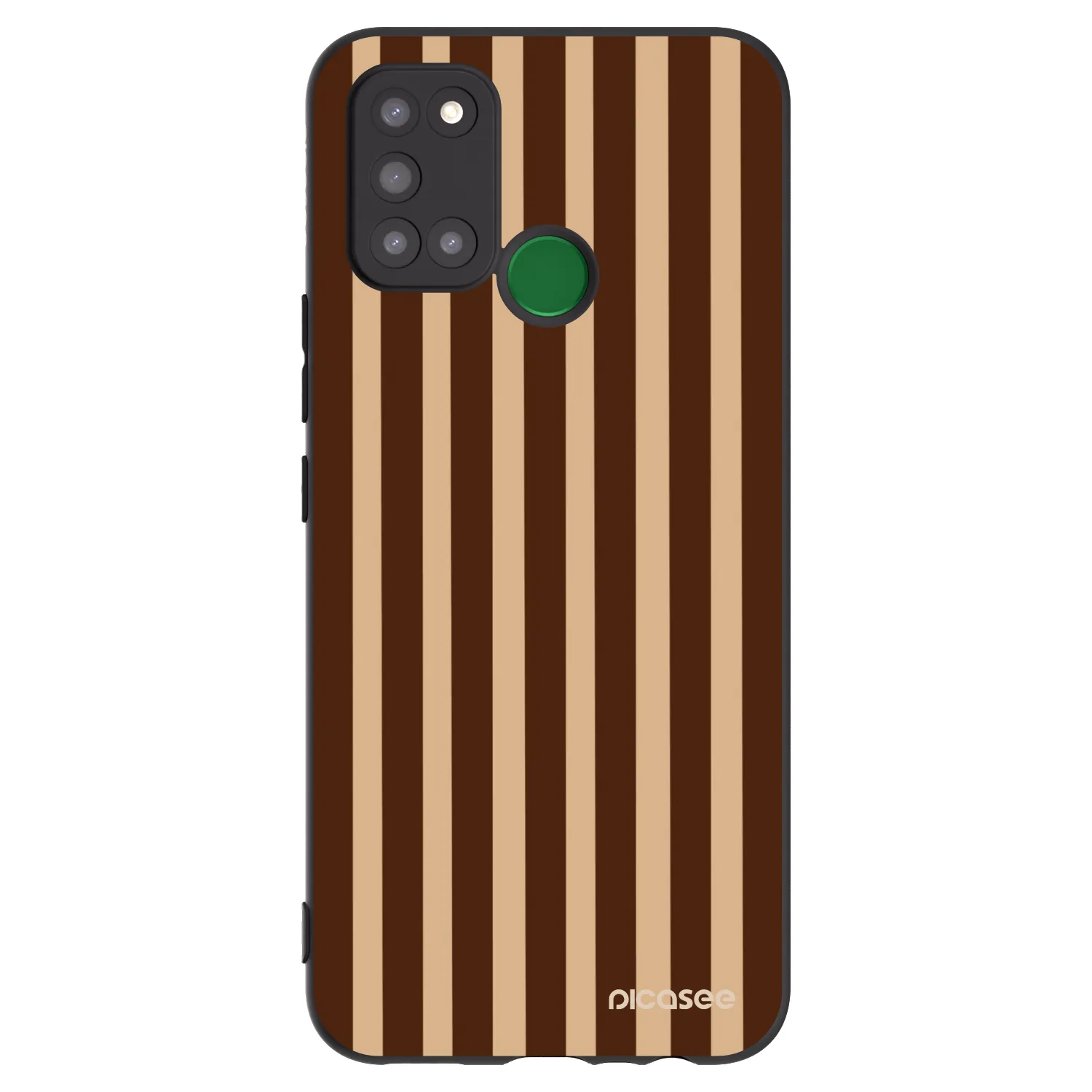 Picasee silikónový čierny obal pre Realme 7i - Brown lines