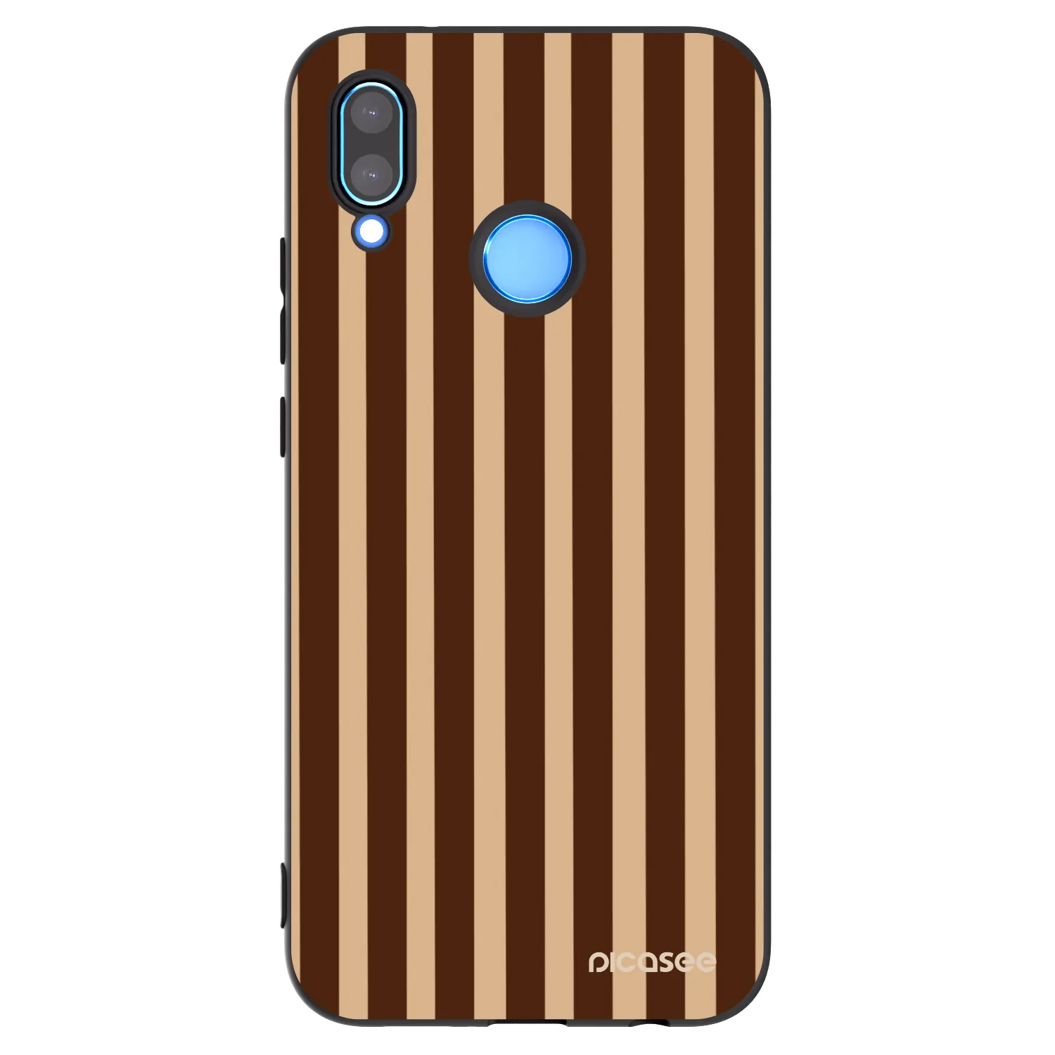 Picasee silikónový čierny obal pre Huawei P20 Lite - Brown lines