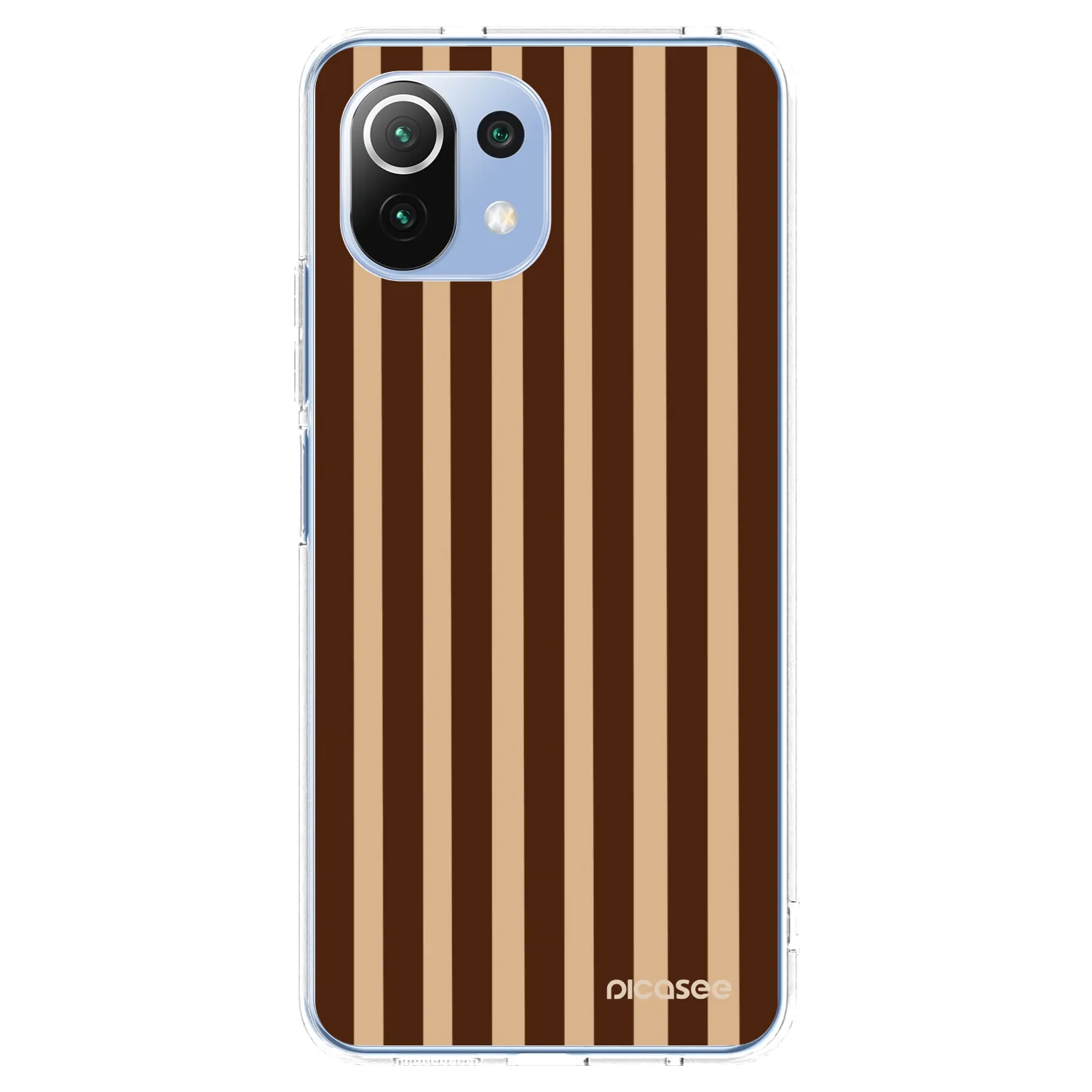 Picasee silikónový prehľadný obal pre Xiaomi Mi 11 Lite - Brown lines