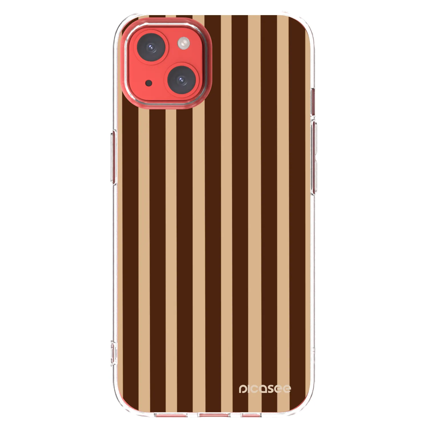 Picasee silikónový prehľadný obal pre Apple iPhone 13 - Brown lines