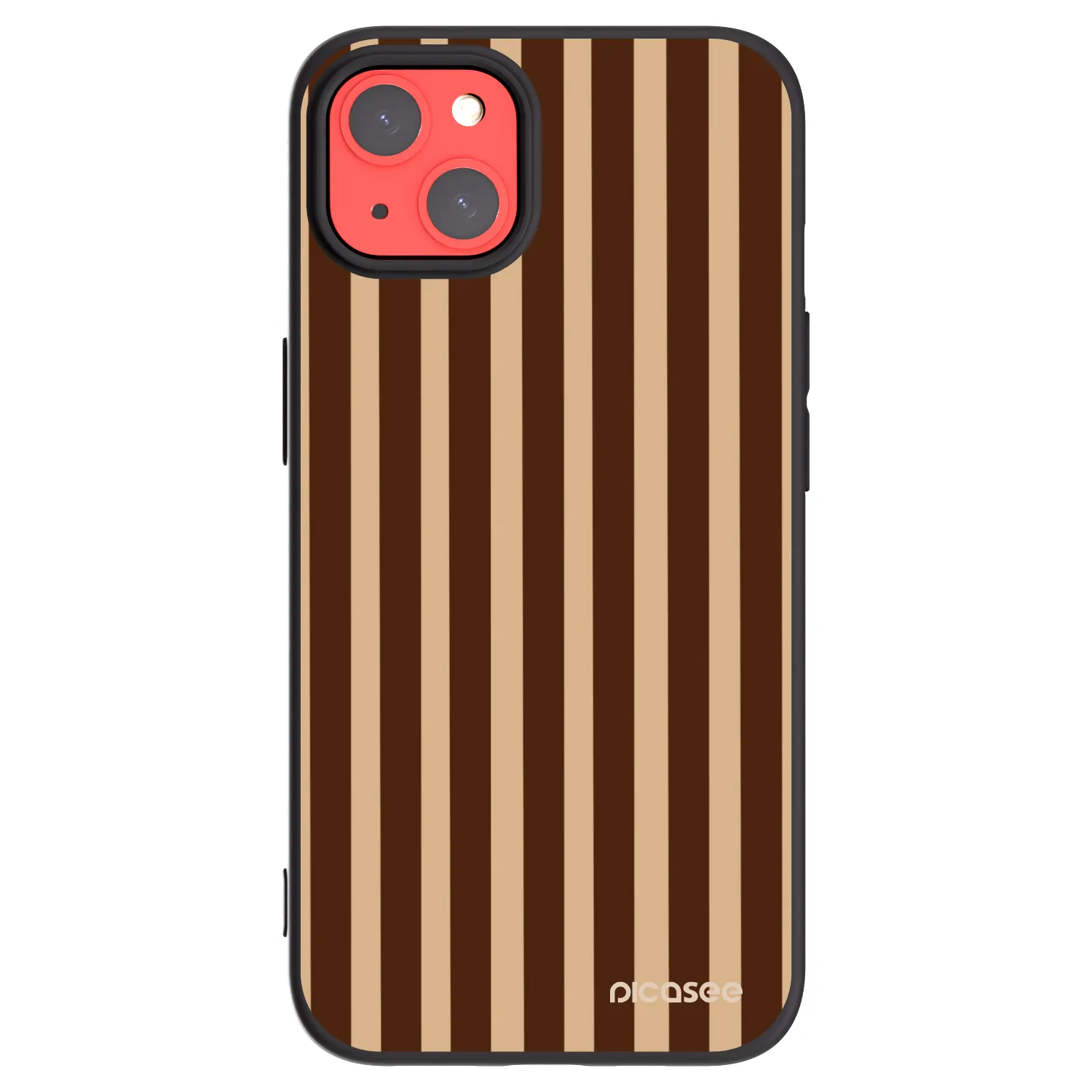Picasee silikónový čierny obal pre Apple iPhone 13 - Brown lines