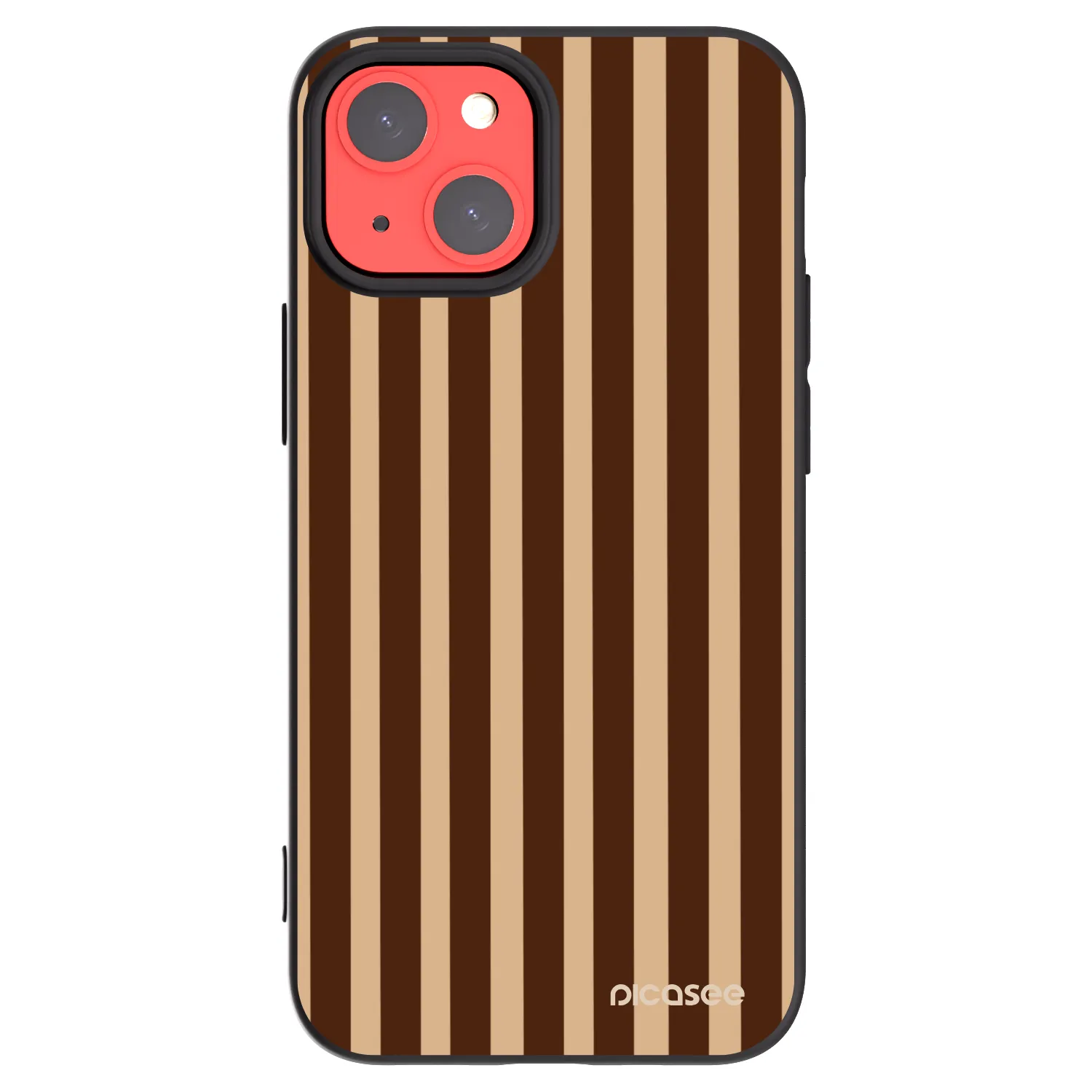 Picasee silikónový čierny obal pre Apple iPhone 13 mini - Brown lines