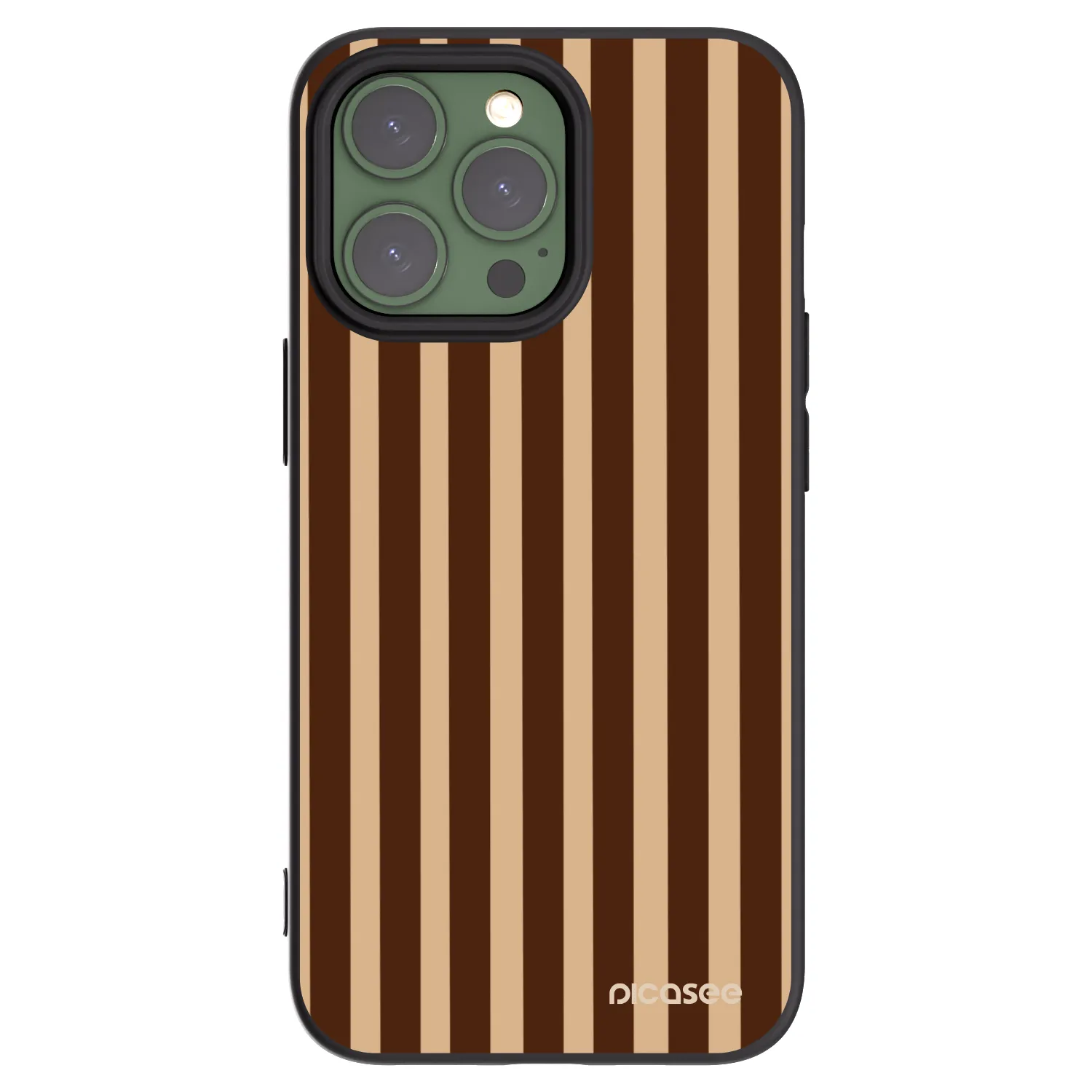Picasee silikónový čierny obal pre Apple iPhone 13 Pro - Brown lines