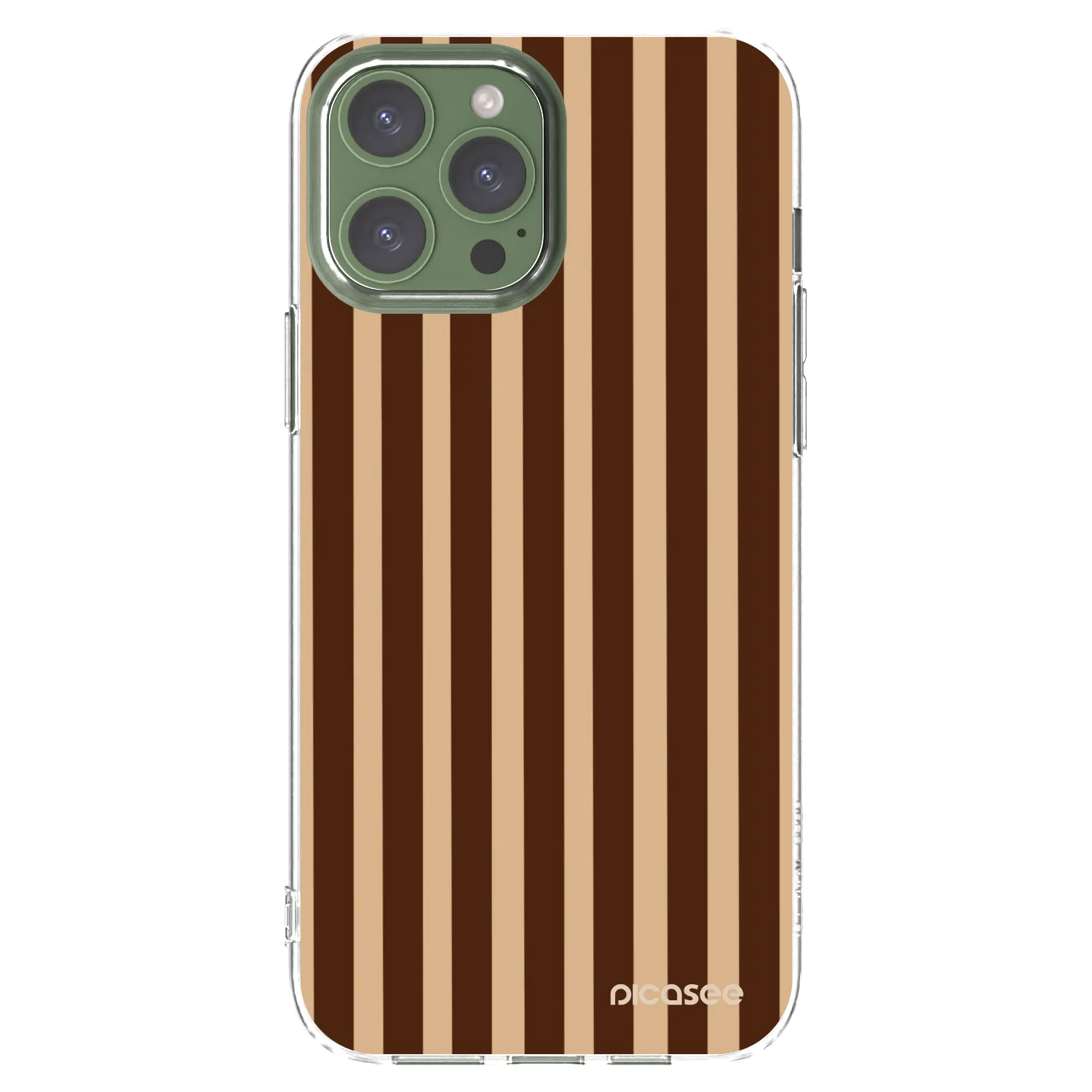 Picasee silikónový prehľadný obal pre Apple iPhone 13 Pro Max - Brown lines