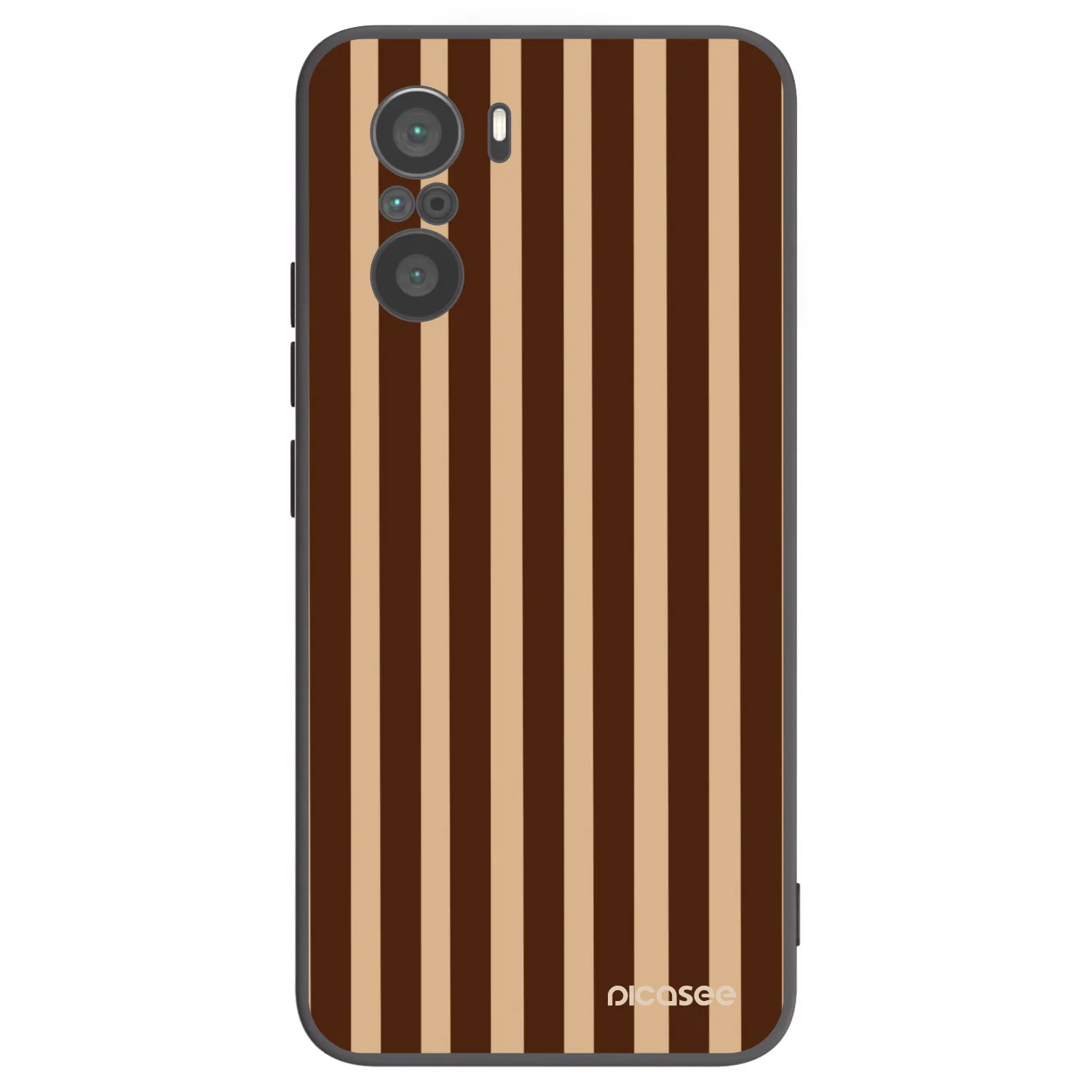 Picasee silikónový čierny obal pre Xiaomi Poco F3 - Brown lines