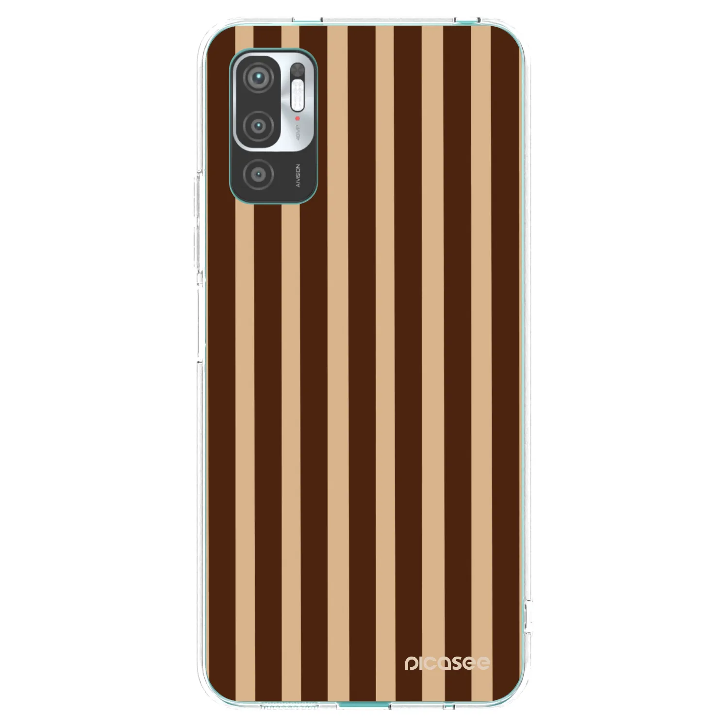 Picasee silikónový prehľadný obal pre Xiaomi Redmi Note 10 5G - Brown lines
