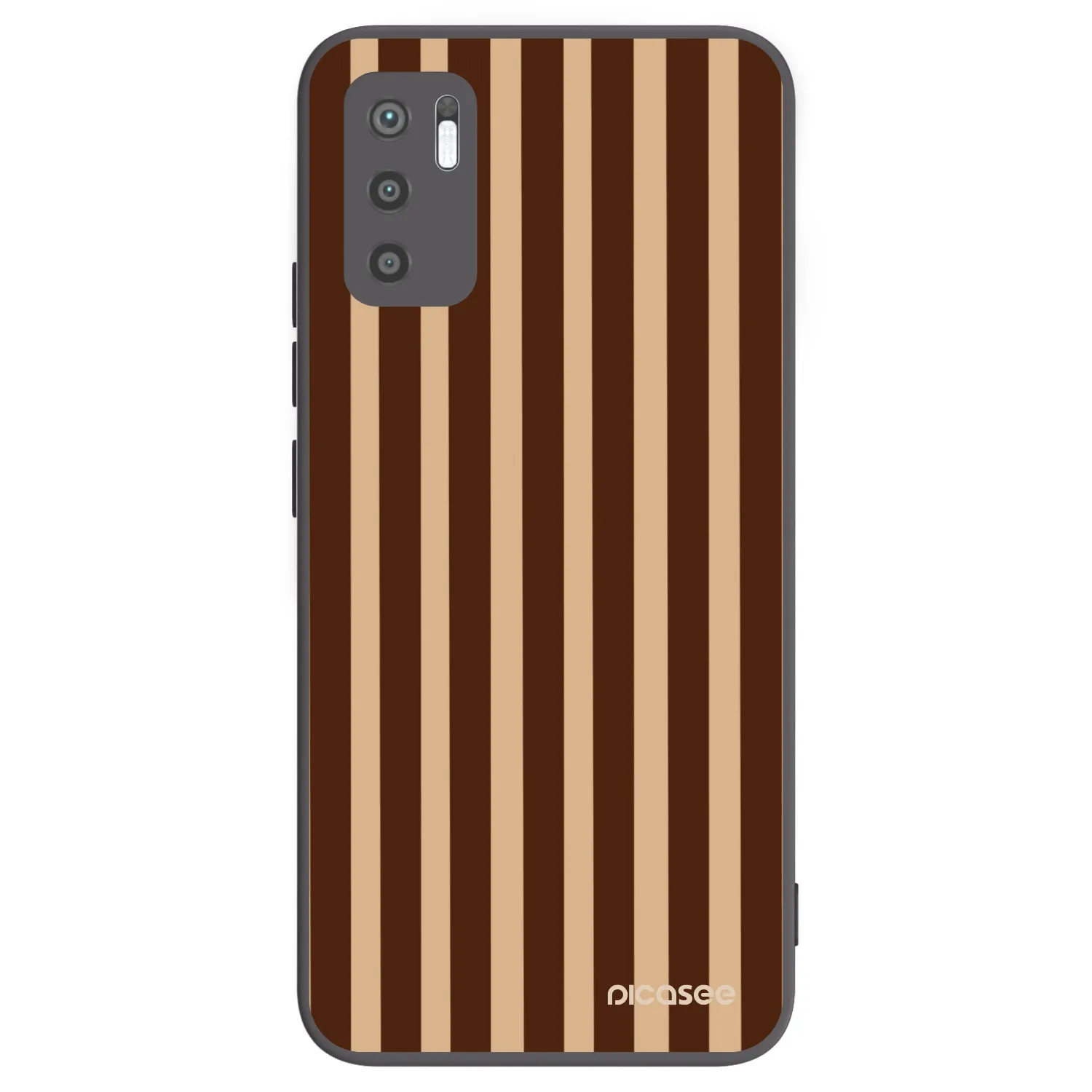 Picasee silikónový čierny obal pre Xiaomi Redmi Note 10 5G - Brown lines
