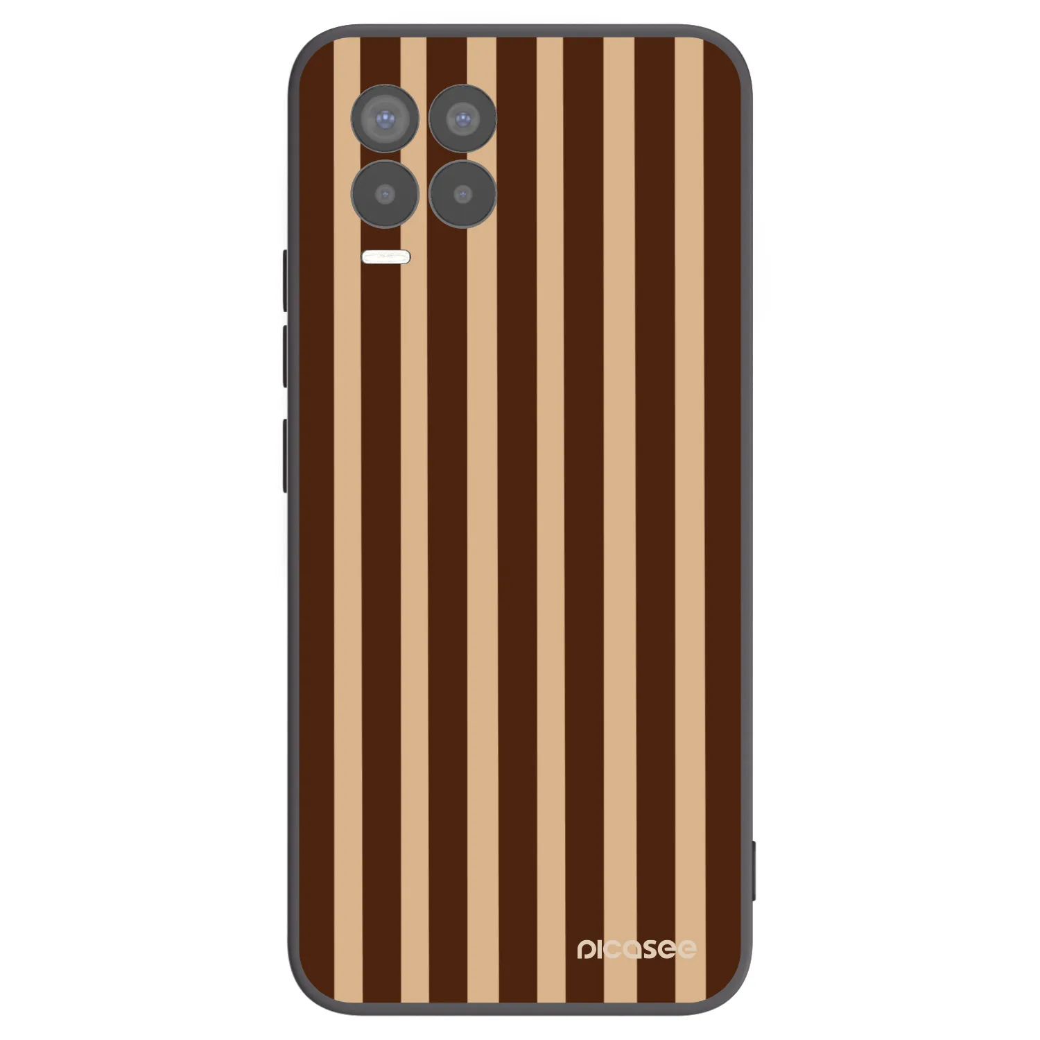 Picasee silikónový čierny obal pre Realme 8 Pro - Brown lines