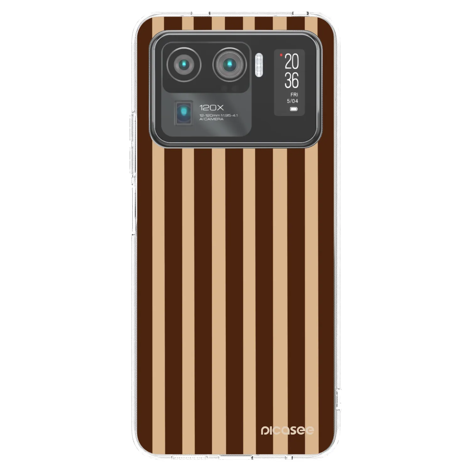 Picasee silikónový prehľadný obal pre Xiaomi Mi 11 Ultra - Brown lines