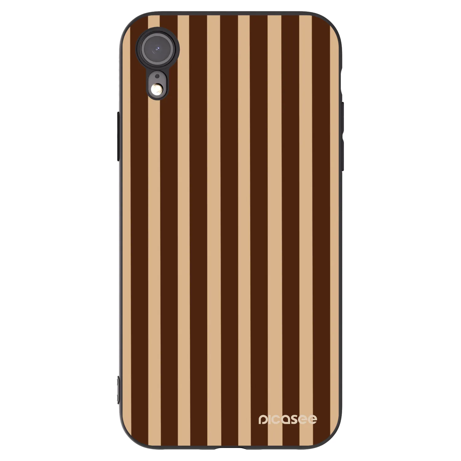 Picasee silikónový čierny obal pre Apple iPhone XR - Brown lines