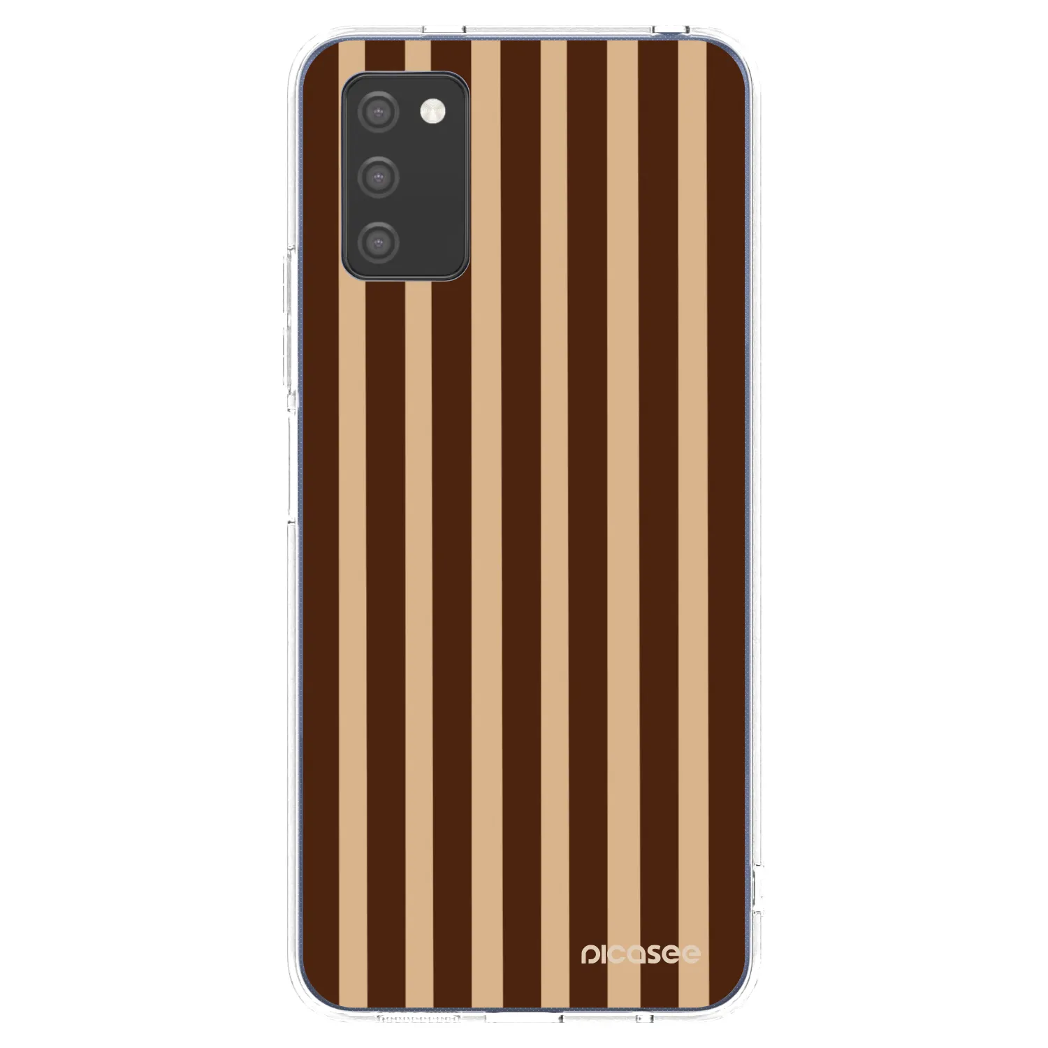 Picasee silikónový prehľadný obal pre Samsung Galaxy A02s A025G - Brown lines