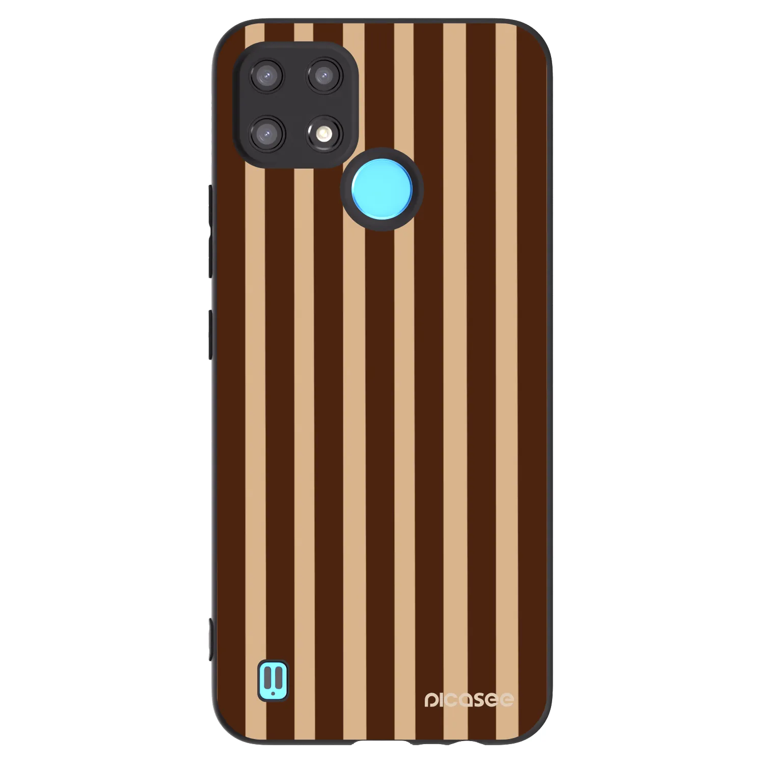 Picasee silikónový čierny obal pre Realme C21 - Brown lines