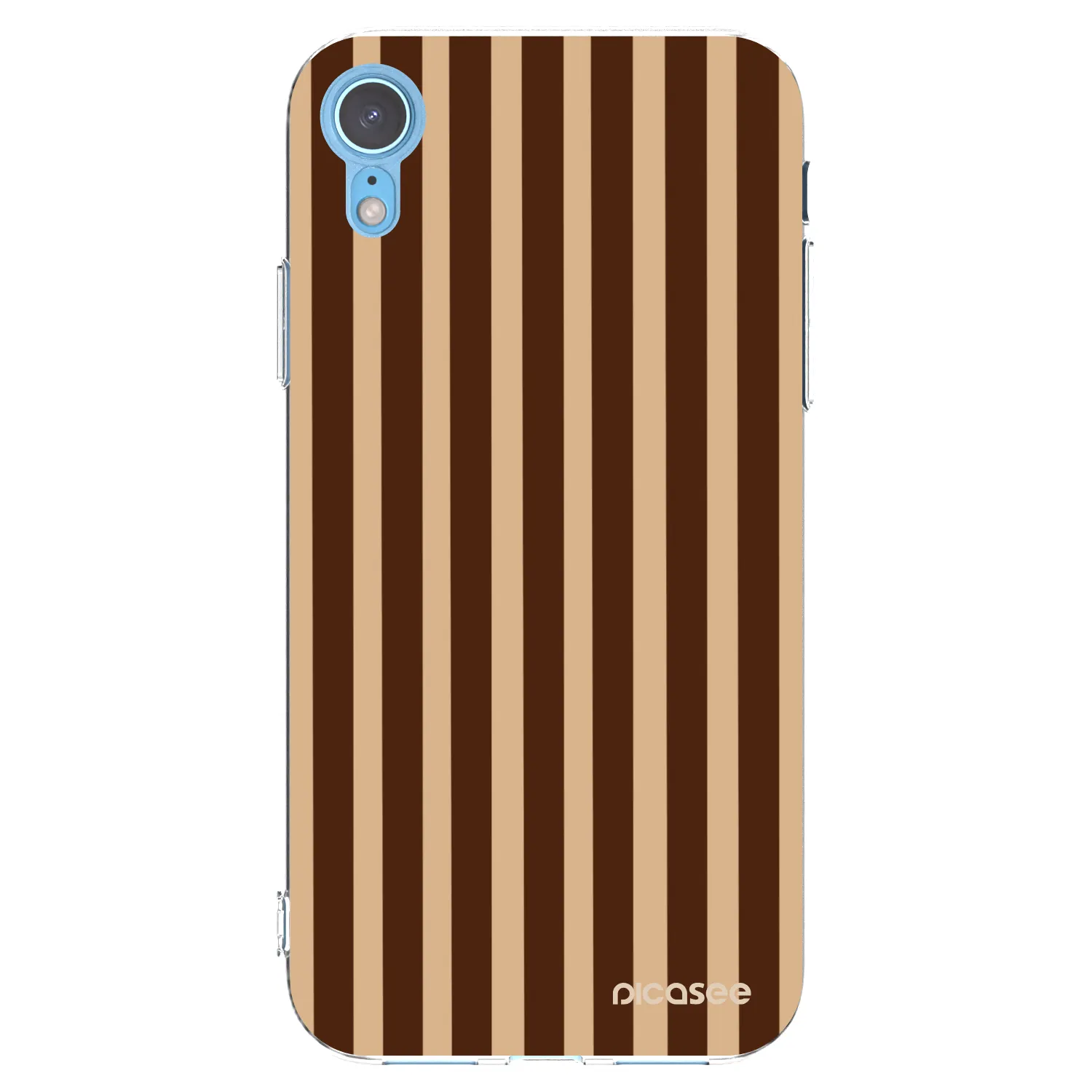 Picasee silikónový prehľadný obal pre Apple iPhone XR - Brown lines