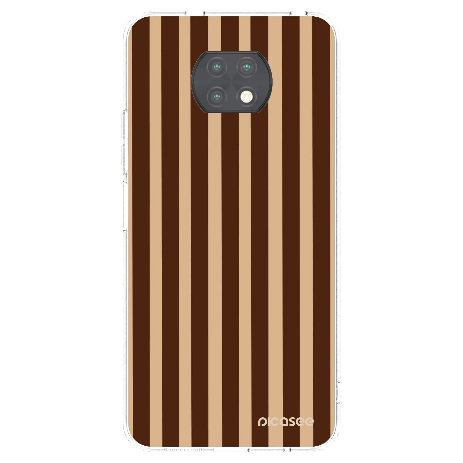 Picasee silikónový prehľadný obal pre Xiaomi Redmi Note 9T - Brown lines