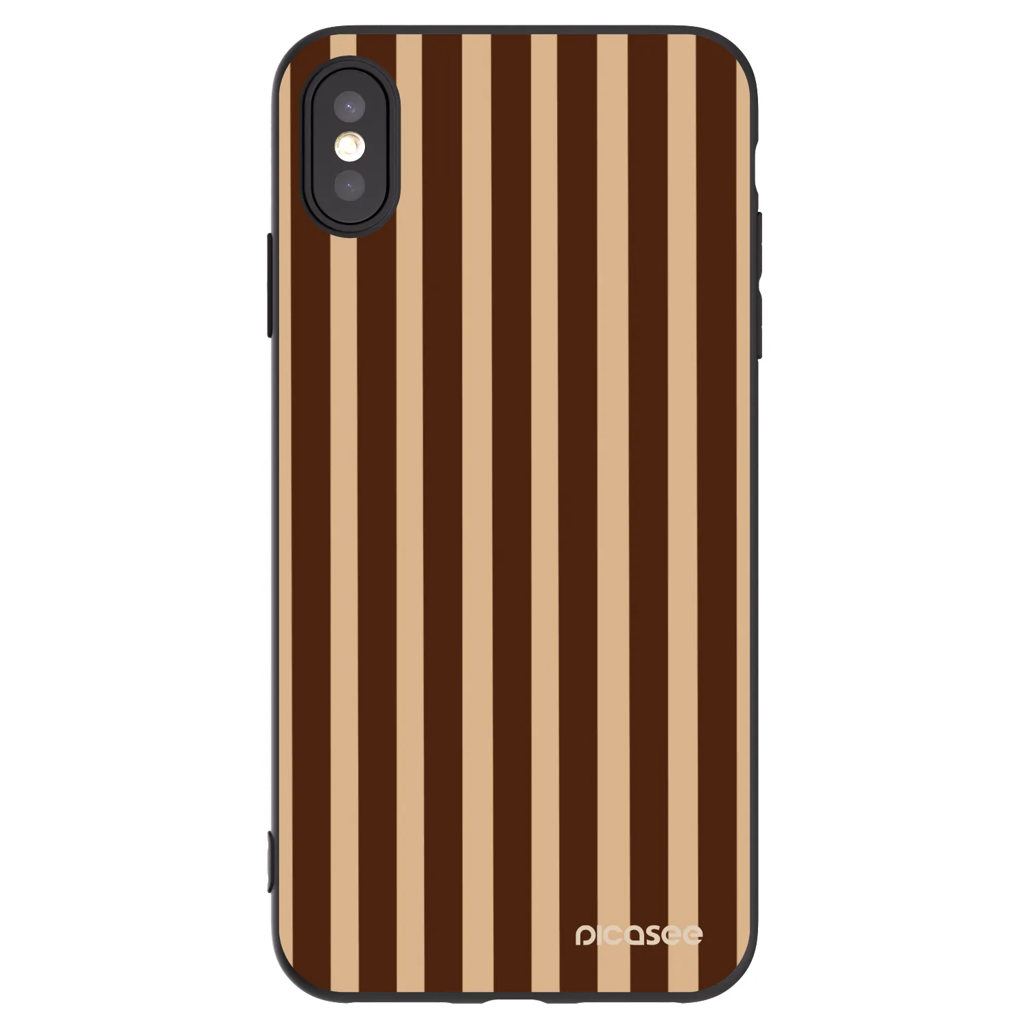 Picasee silikónový čierny obal pre Apple iPhone XS Max - Brown lines