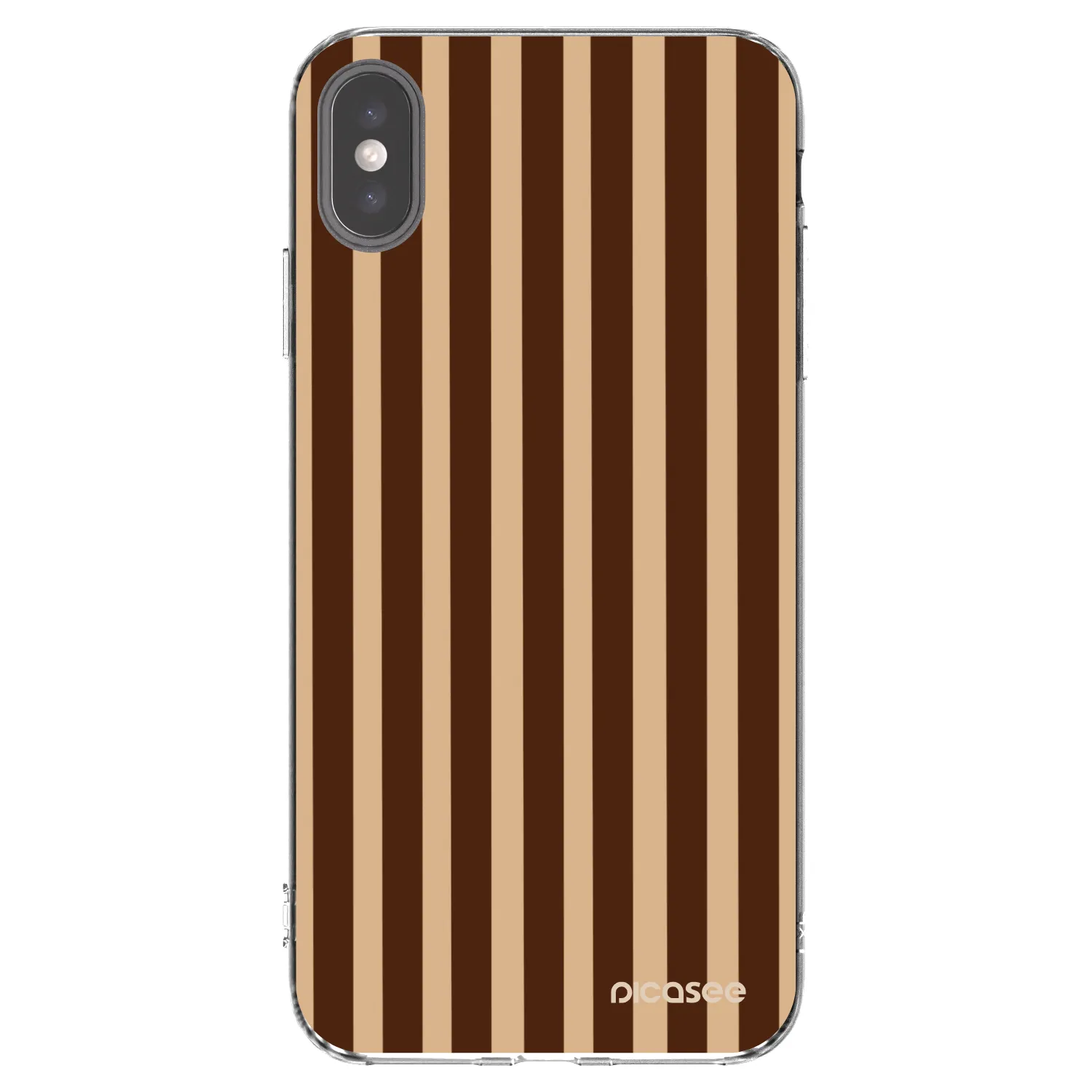 Picasee silikónový prehľadný obal pre Apple iPhone XS Max - Brown lines