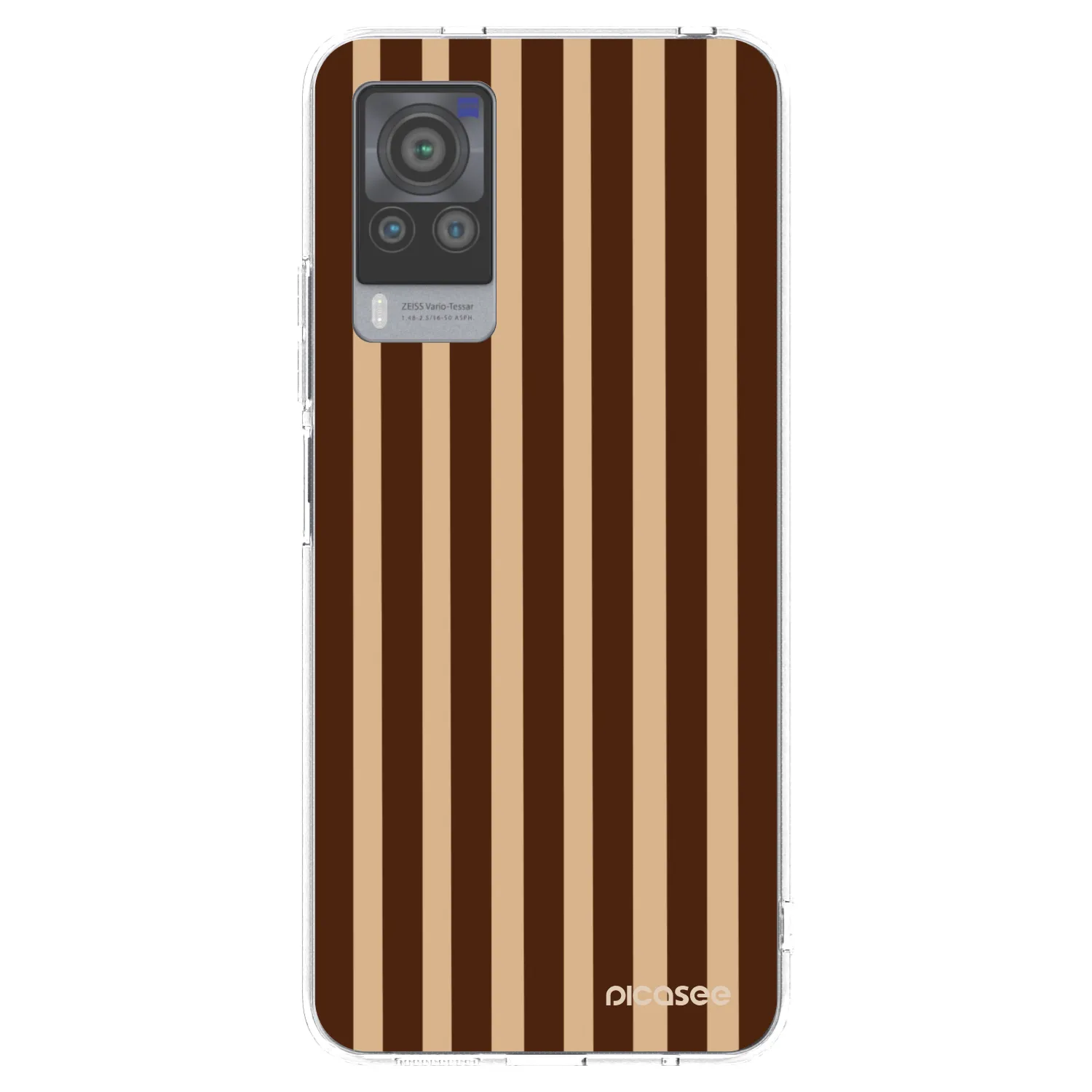 Picasee silikónový prehľadný obal pre Vivo X60 Pro 5G - Brown lines