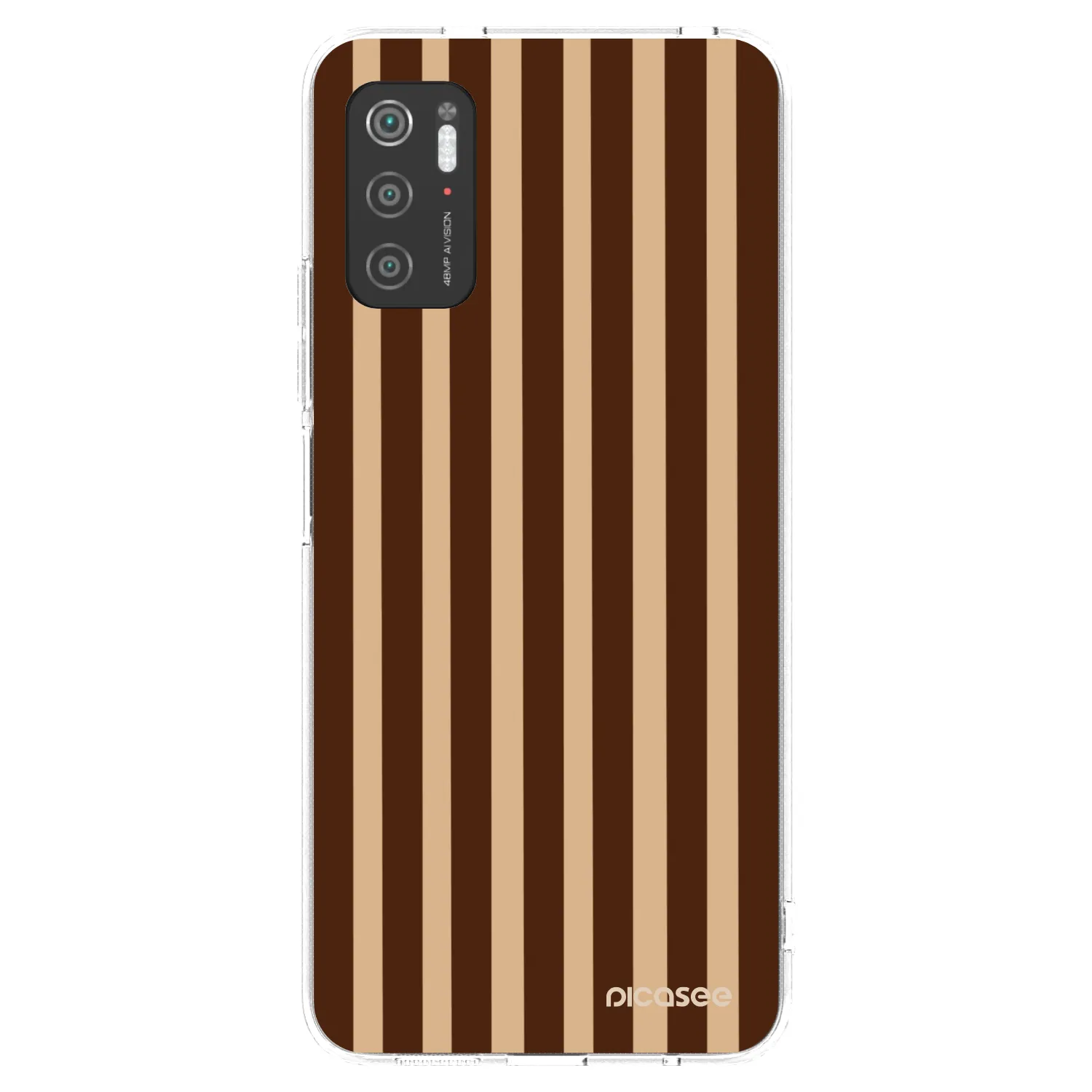 Picasee silikónový prehľadný obal pre Xiaomi Poco M3 Pro 5G - Brown lines