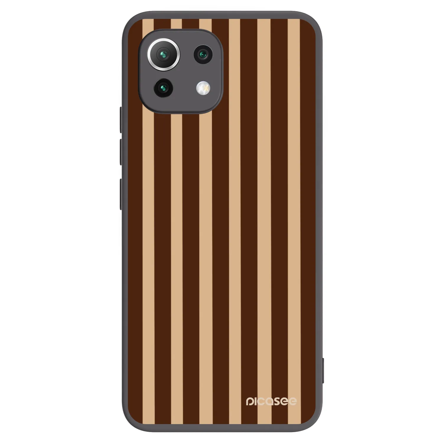 Picasee silikónový čierny obal pre Xiaomi 11 Lite 5G NE - Brown lines